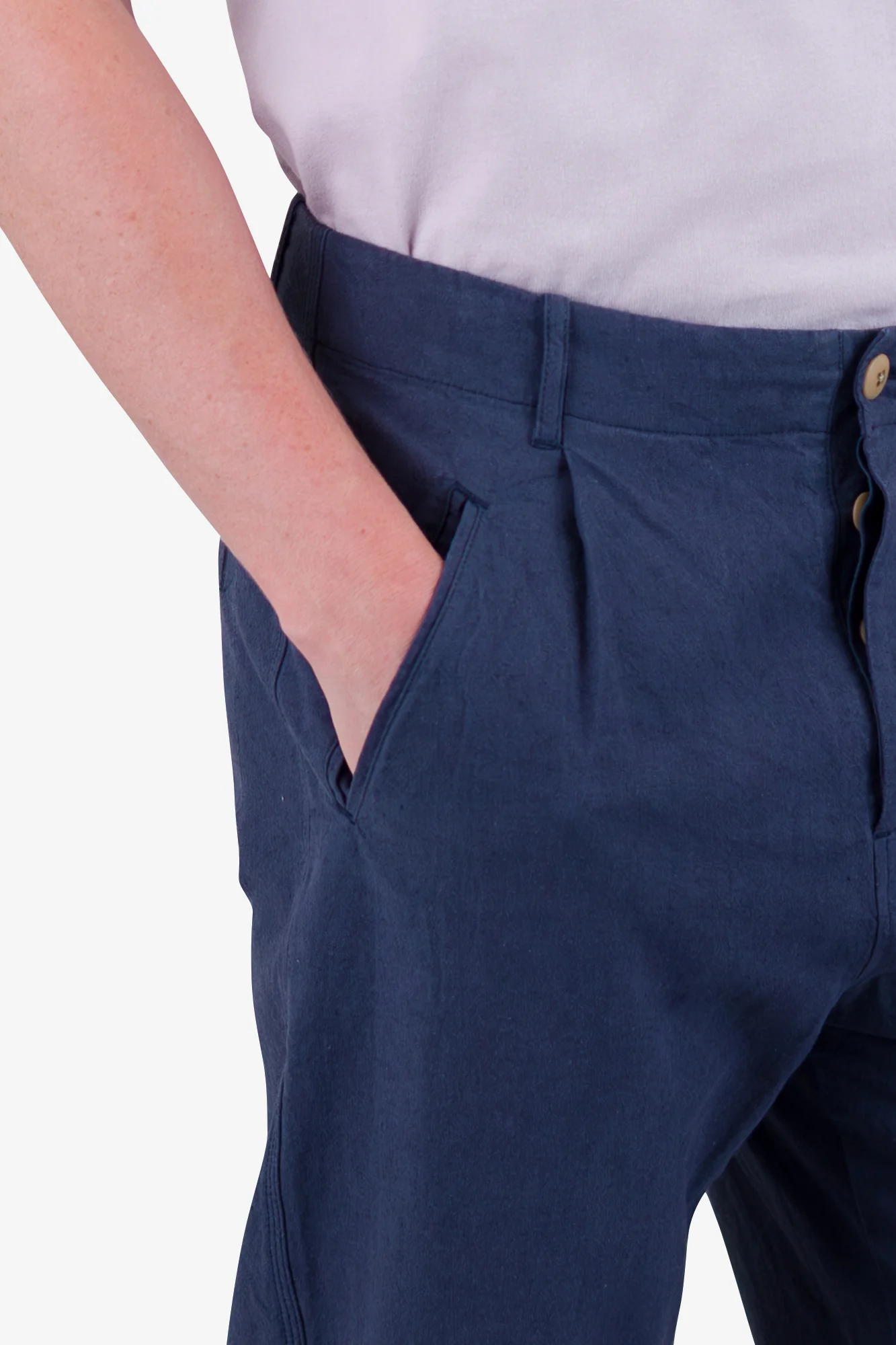 Assembly Pant - Soft Navy Cotton Linen - Image 6