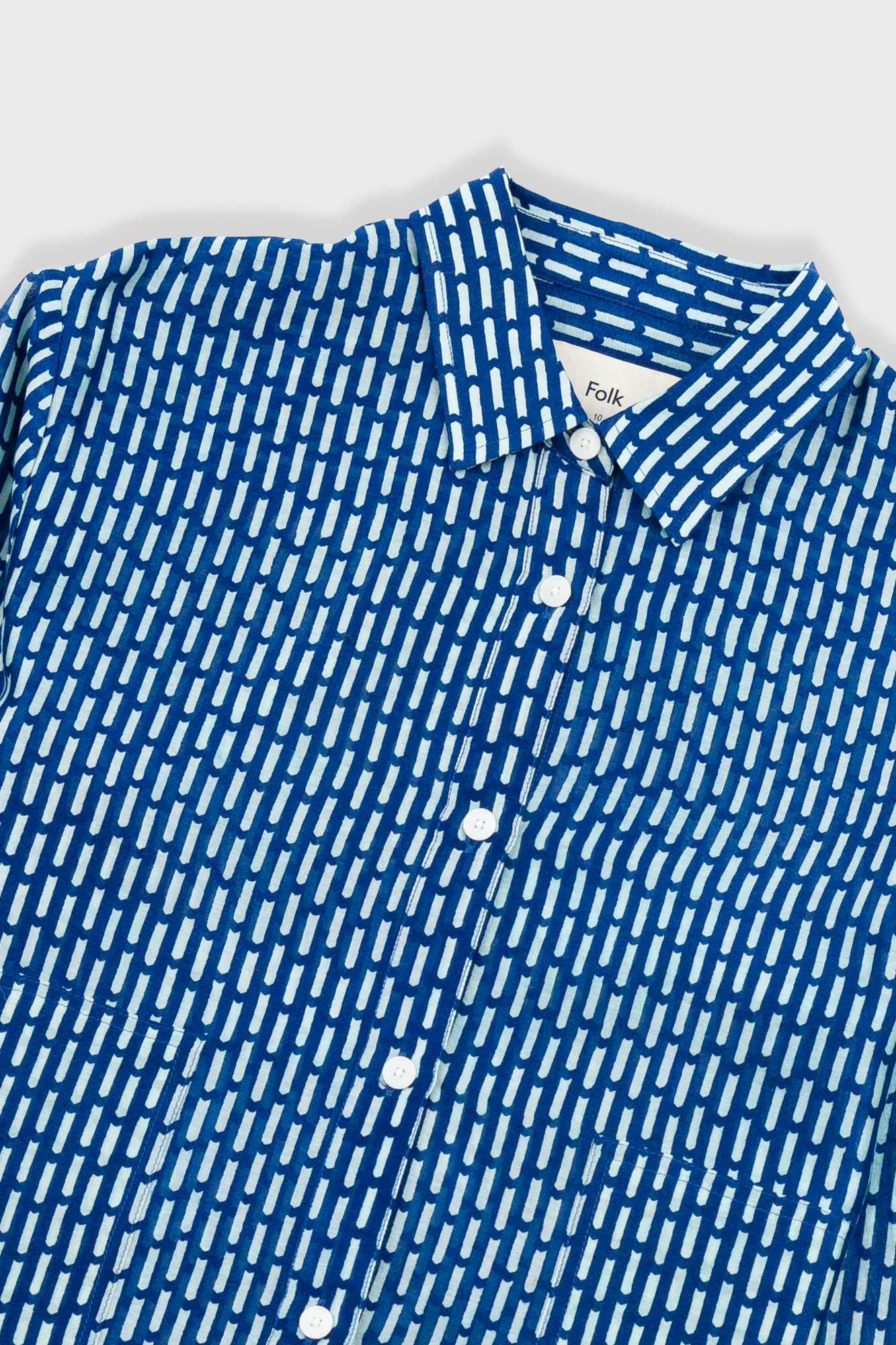 Boyfriend Shirt - Cobalt Ecru Dash Print - Image 5