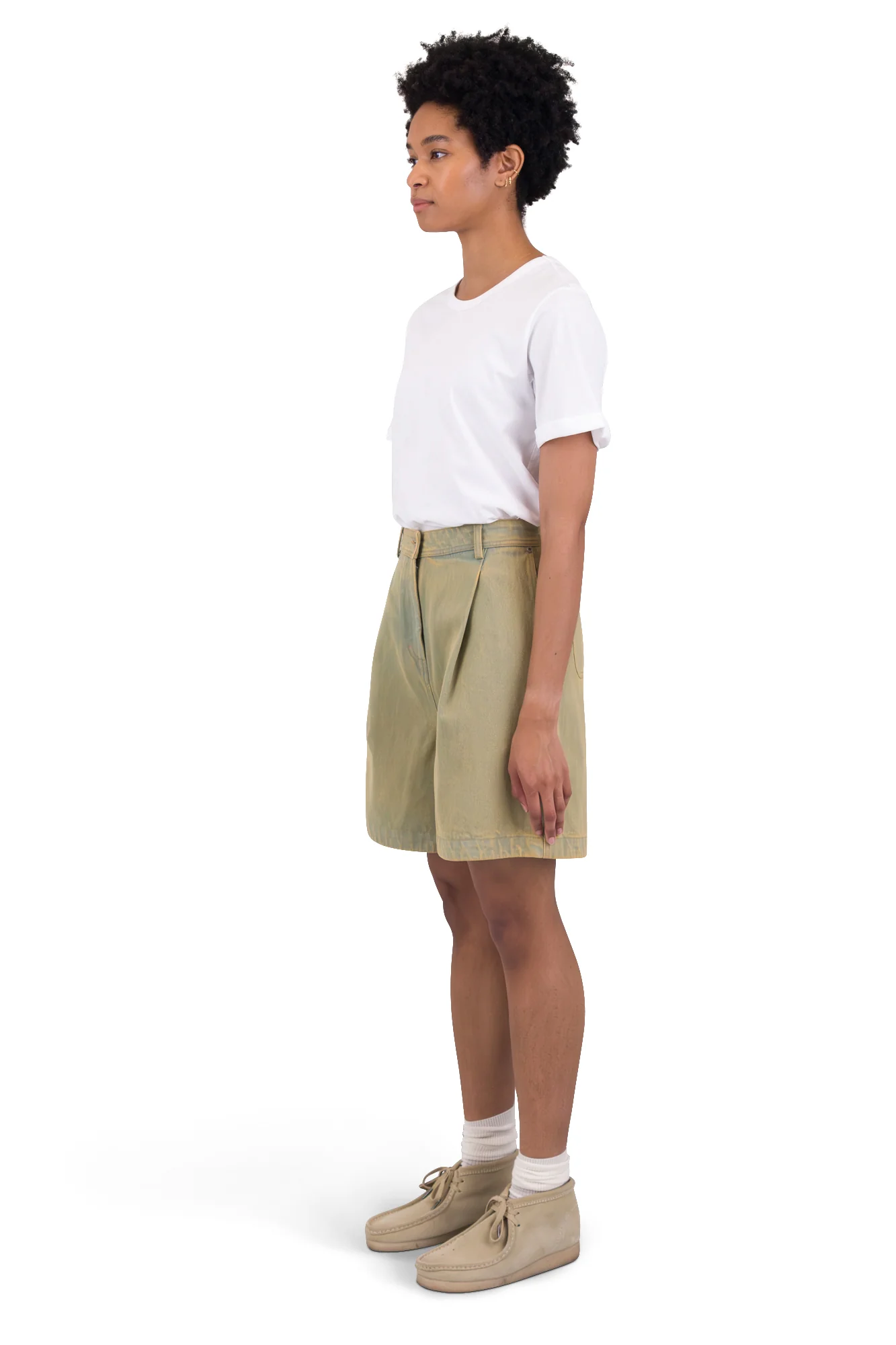 Boyfriend Shorts - Bleached Denim - Image 3