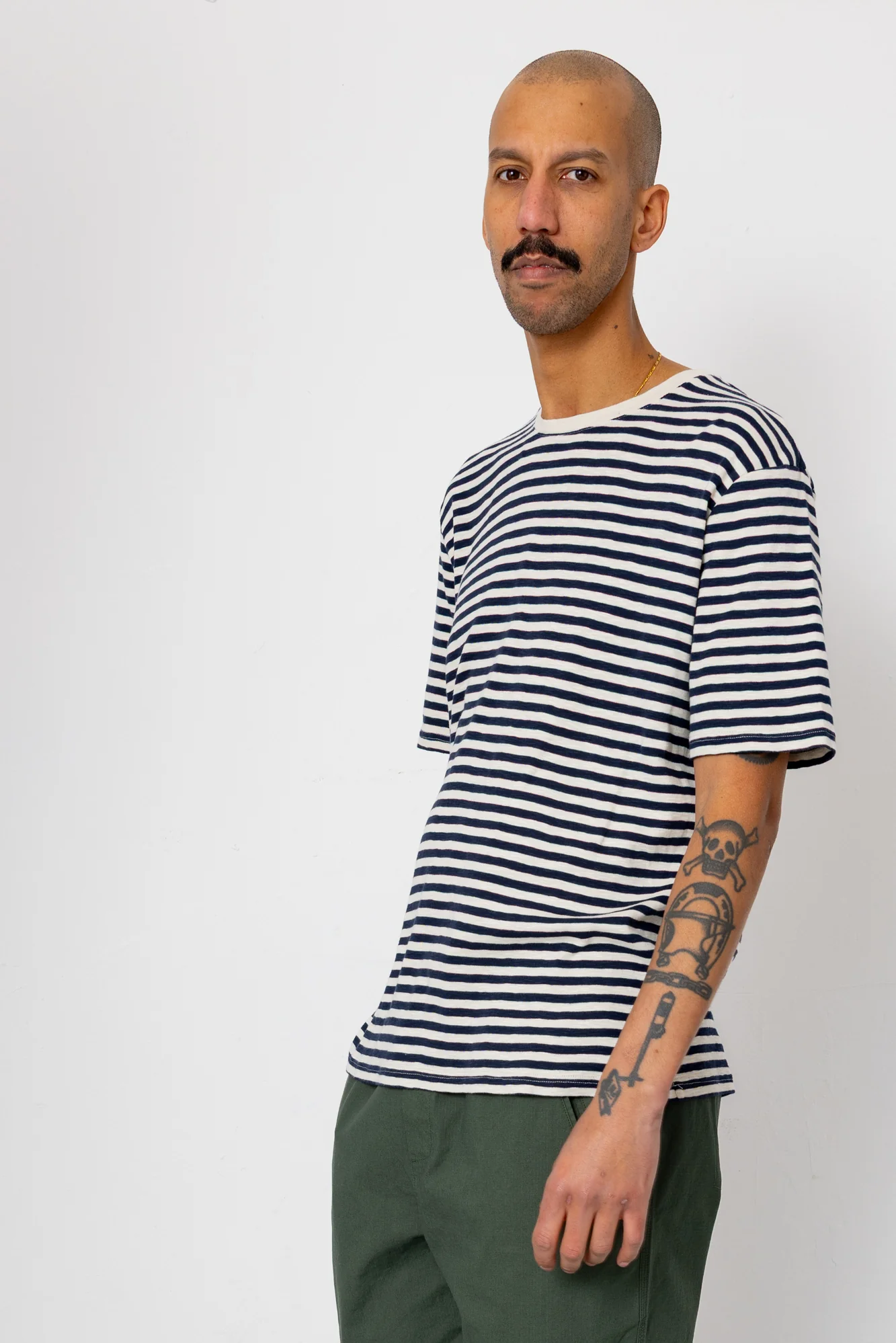 Classic Stripe T-Shirt - Ecru / Navy - Image 4