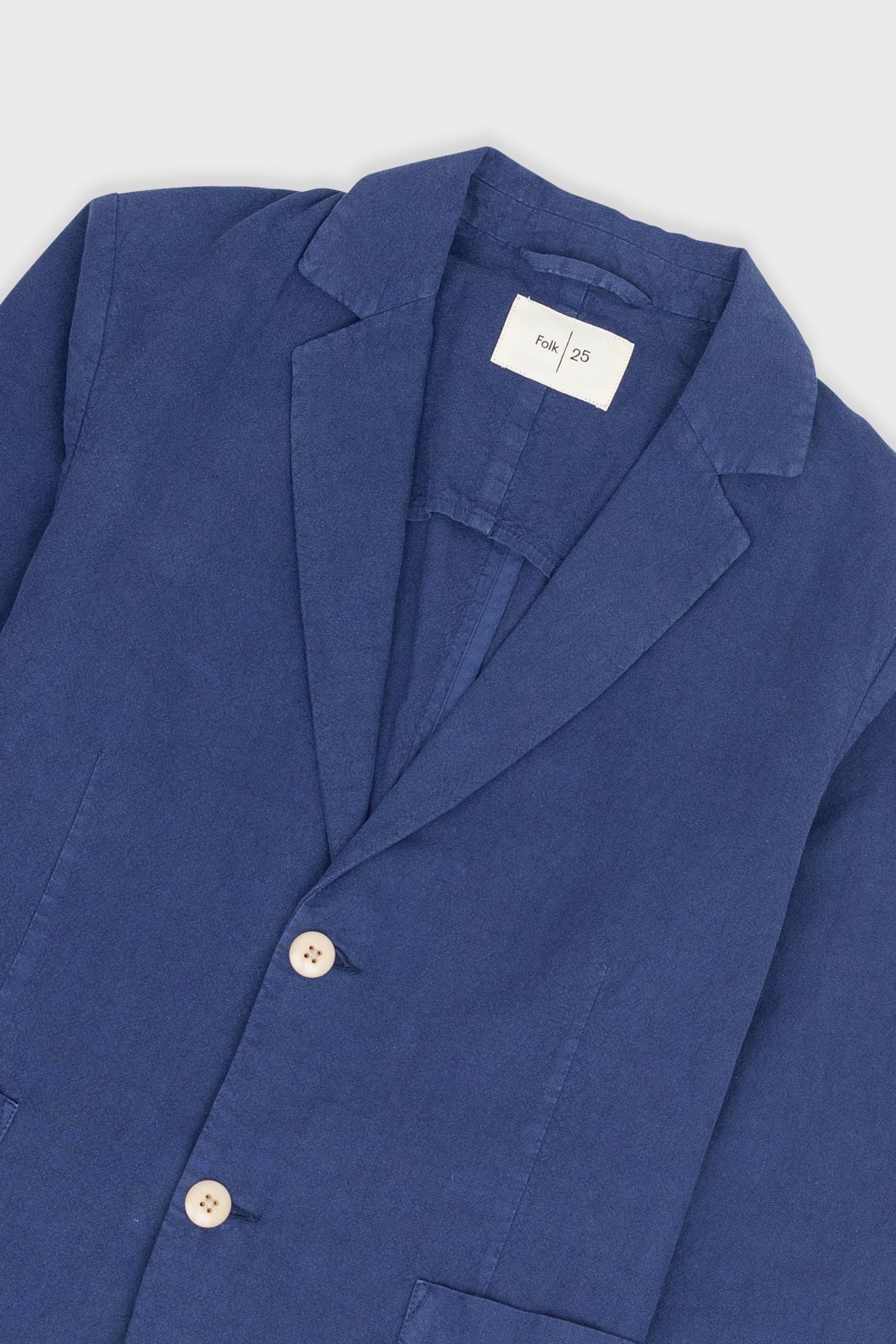 Cotton Linen Blazer - Deep Blue - Image 5