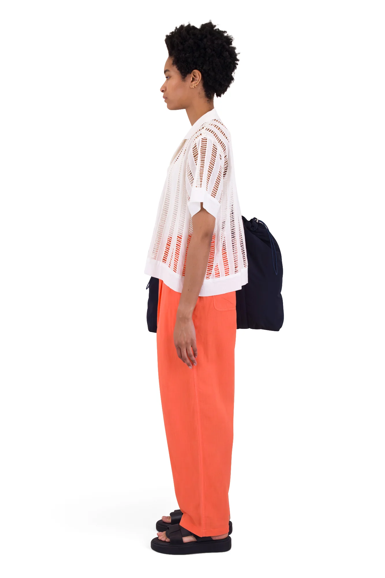 Drawcord Baggy Pants - Coral - Image 4