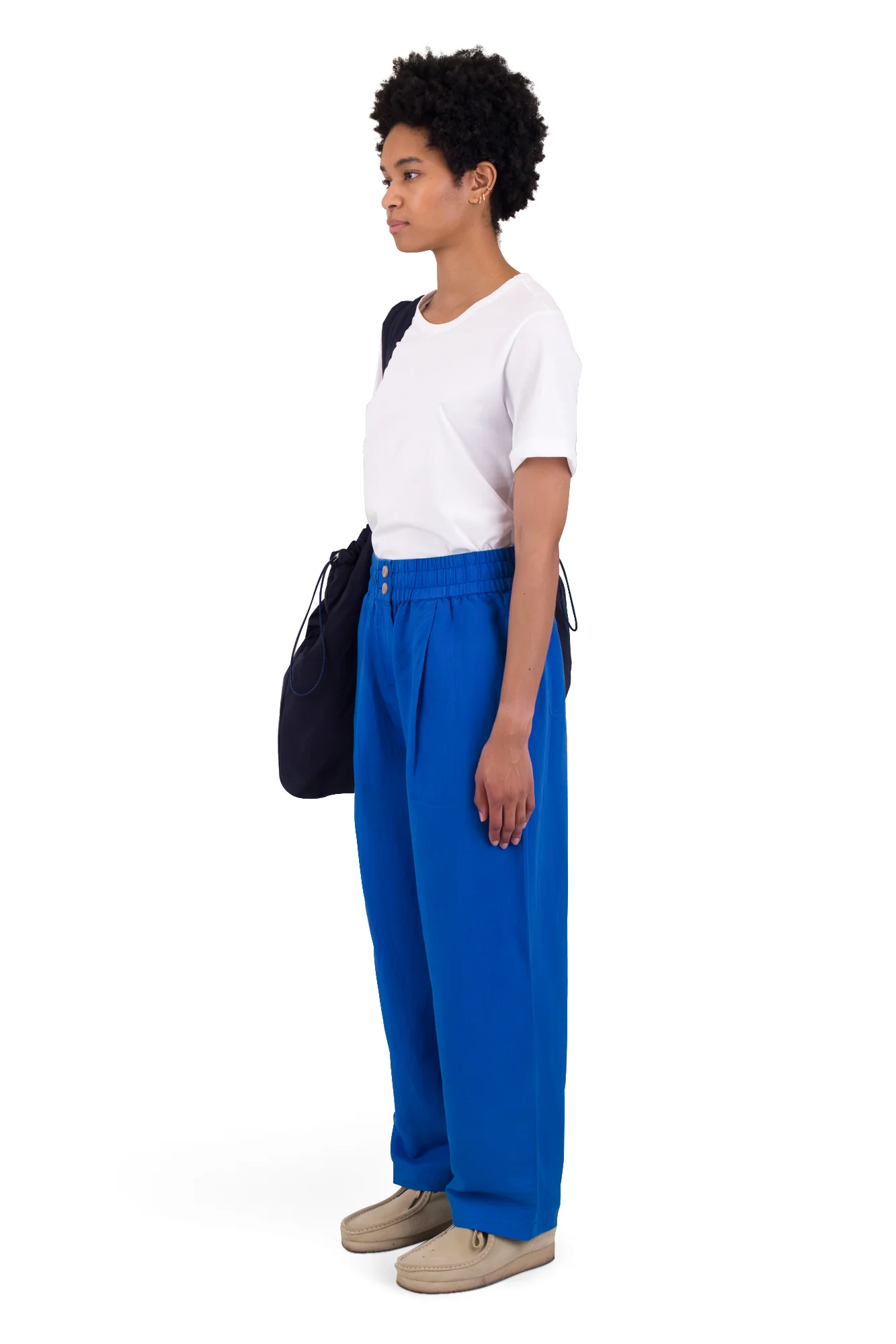 Drawcord Baggy Pants - Washed Cobalt - Image 3