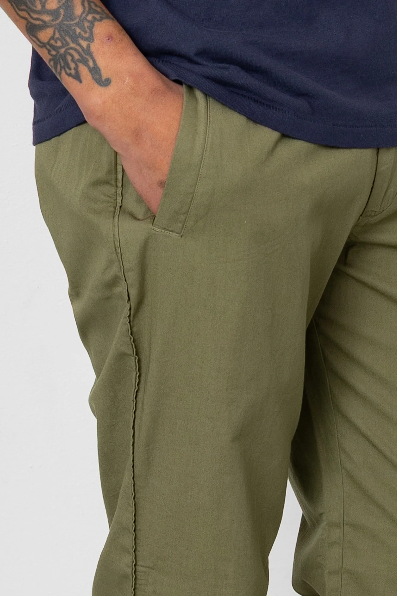 Drawcord Trousers - Khaki - Image 5