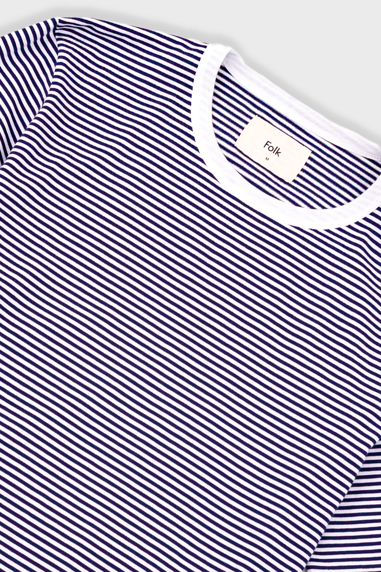 1x1 Striped T-Shirt - Bright Navy / Ecru - Image 5