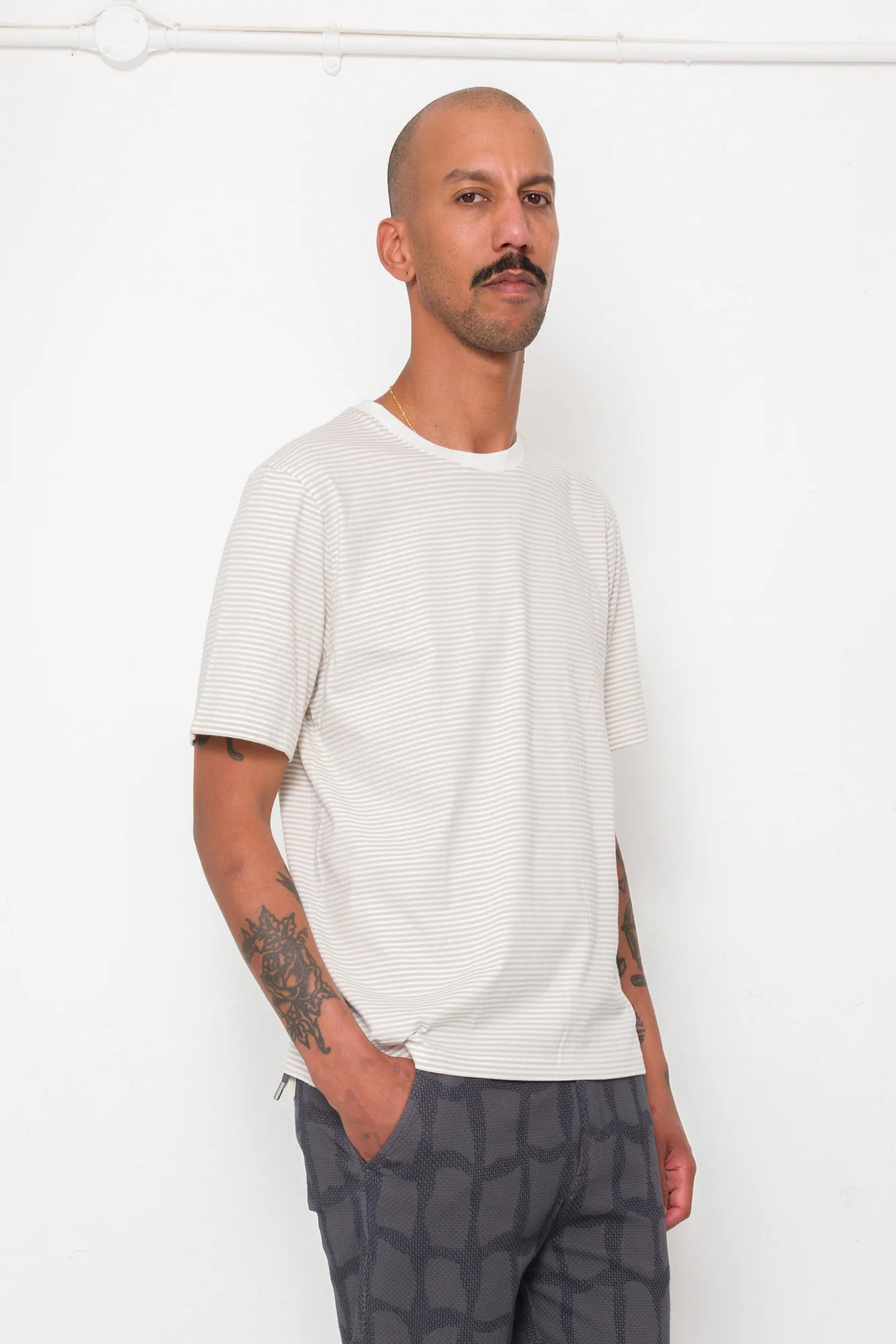 1x1 Striped T-Shirt - Stone - Image 6