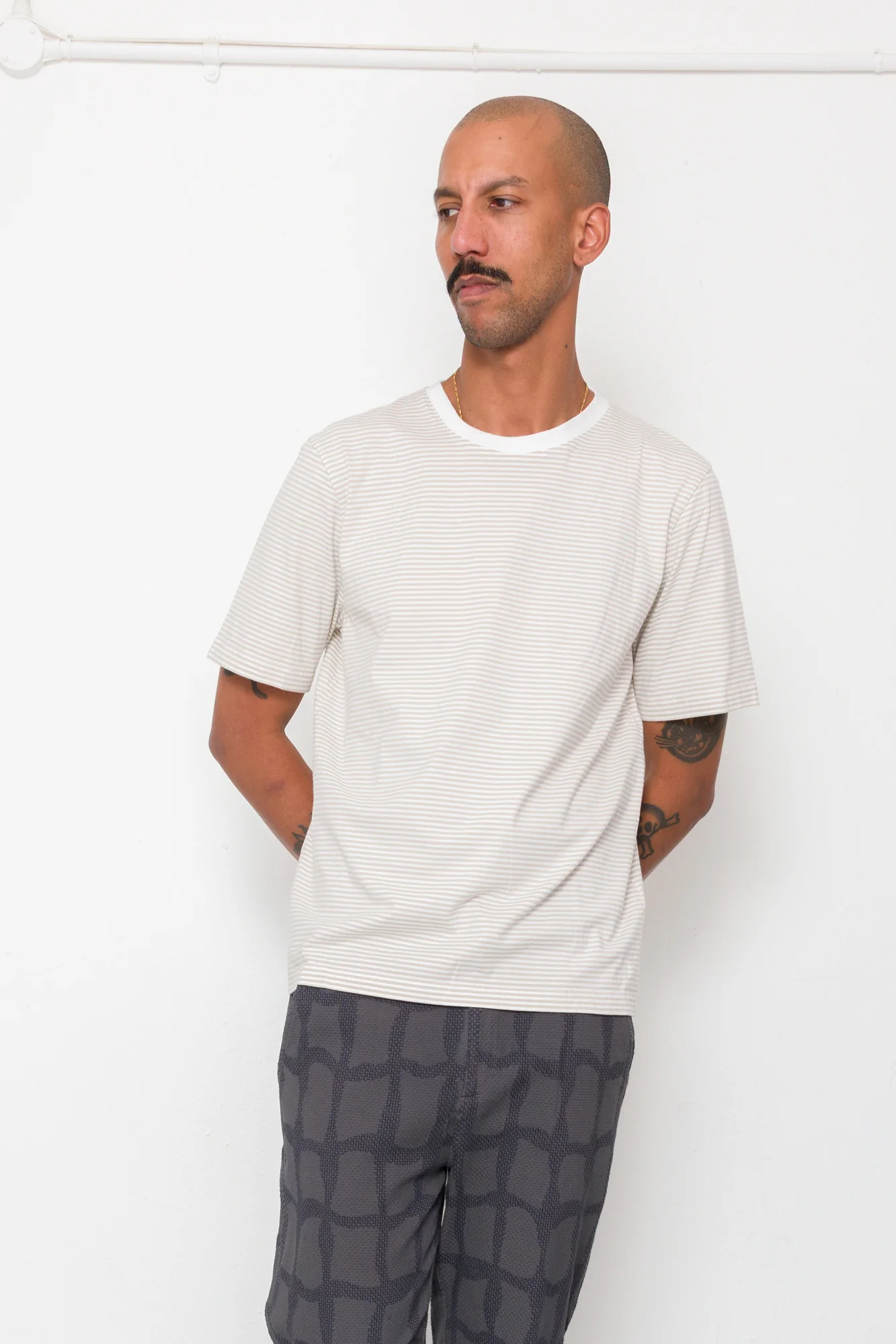 1x1 Striped T-Shirt - Stone - Image 7