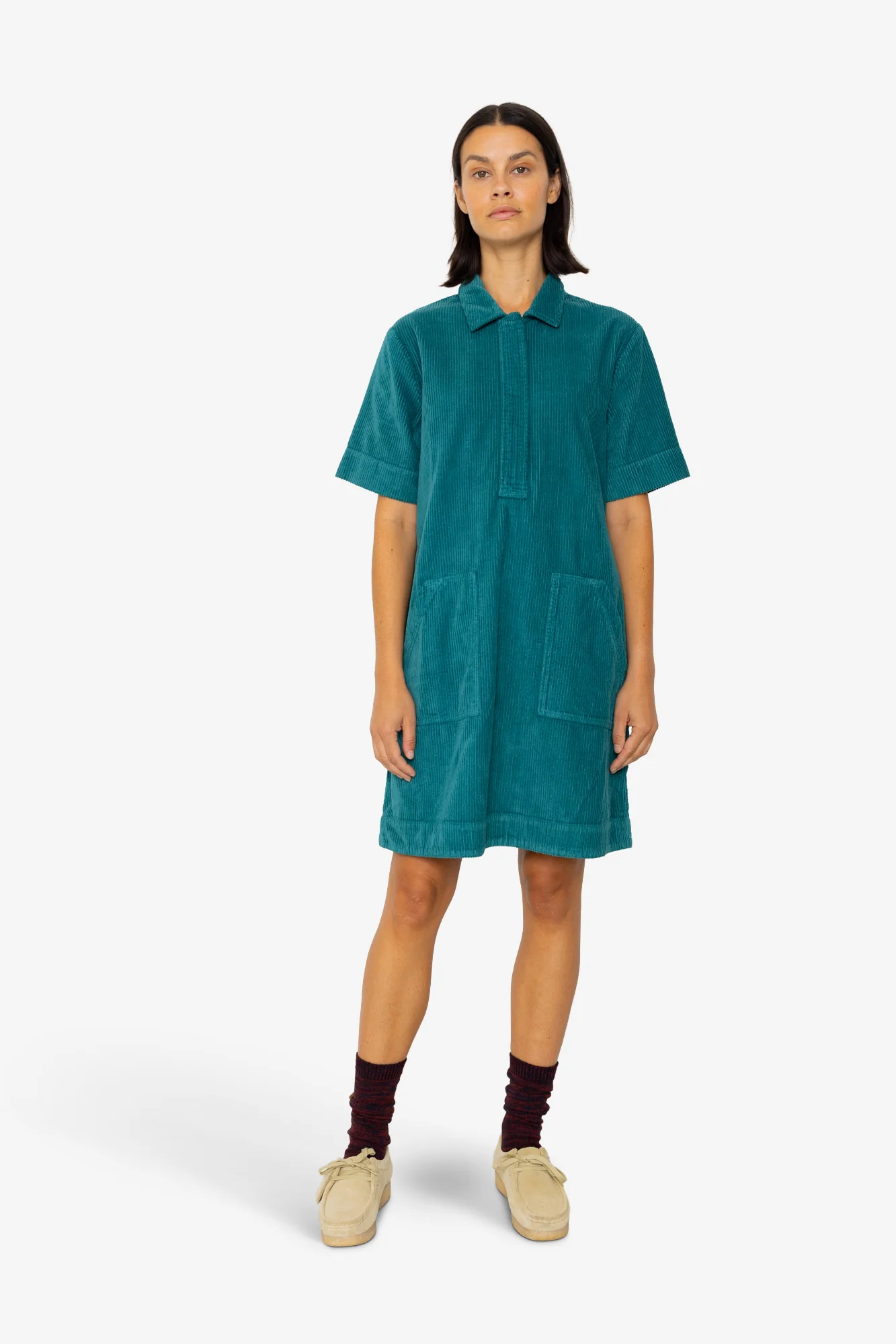 A-Line Zip Dress - Dark Teal - Image 7