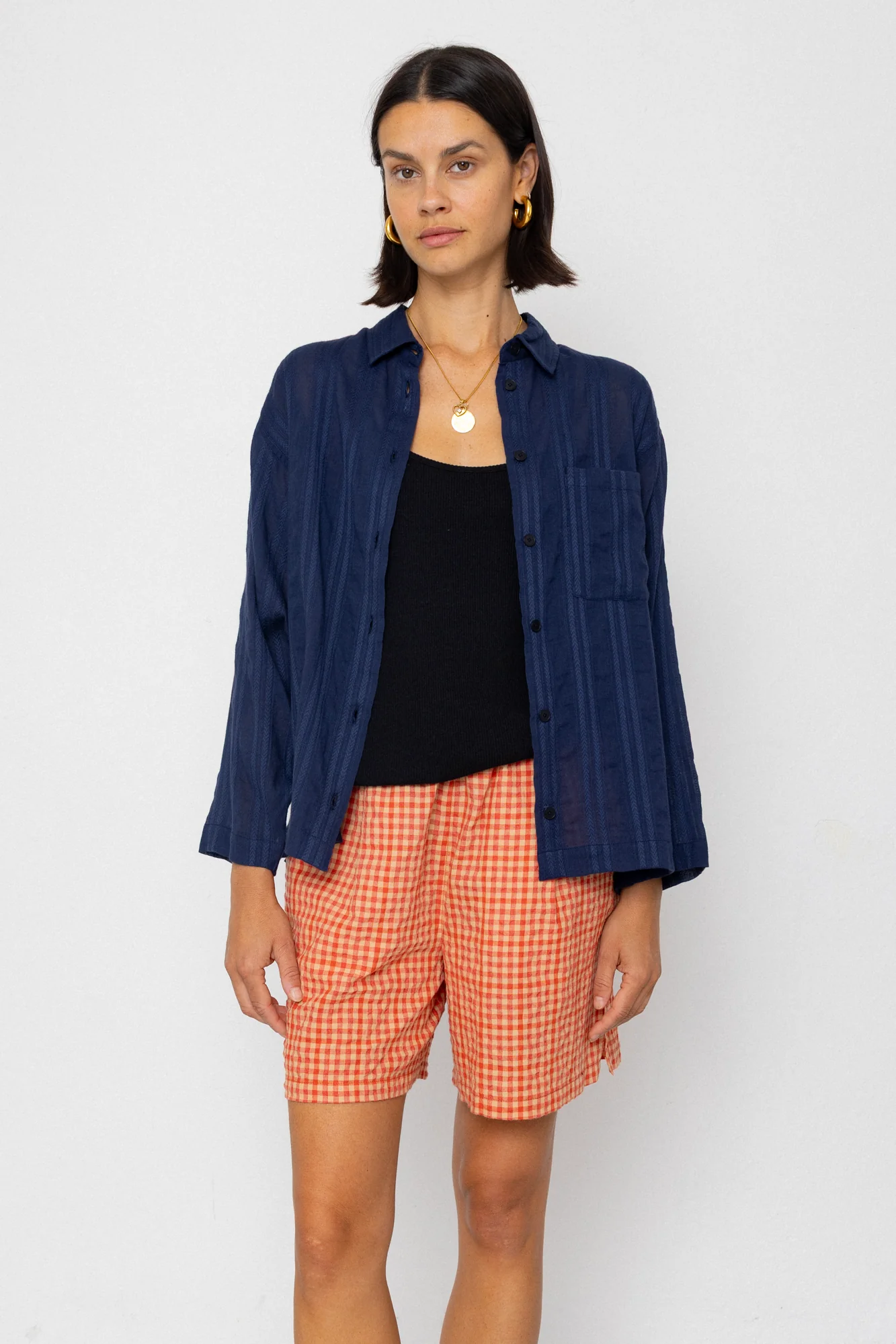 Archive Shirt - Dark Navy Dobby Stripe - Image 11