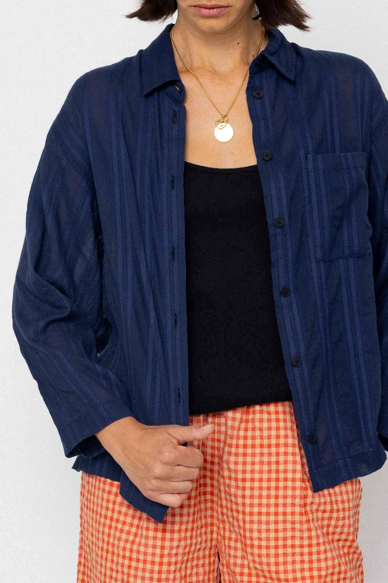 Archive Shirt - Dark Navy Dobby Stripe - Image 8