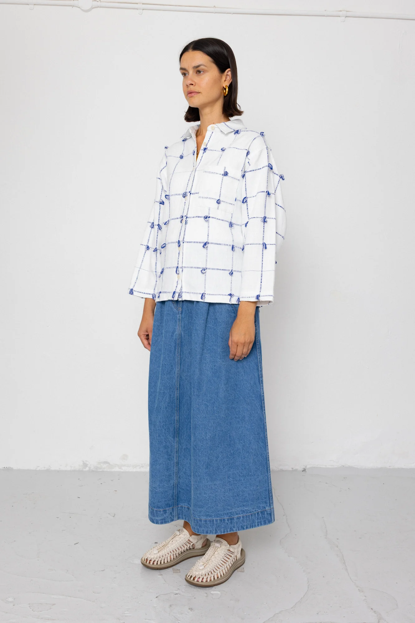 Archive Shirt - Navy Ecru Knots - Image 5