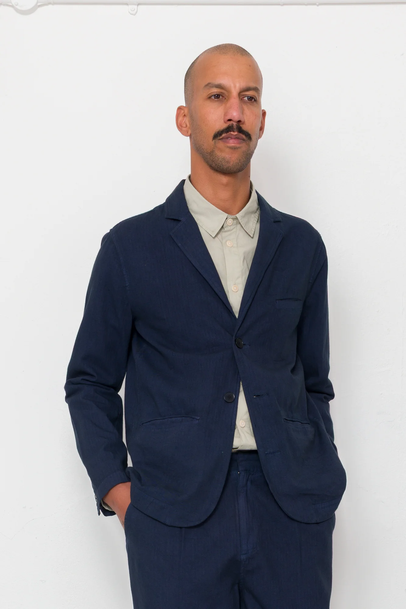 Assembly Blazer - Navy Herringbone - Image 6