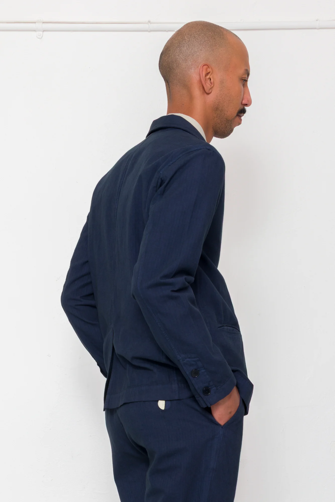 Assembly Blazer - Navy Herringbone - Image 8