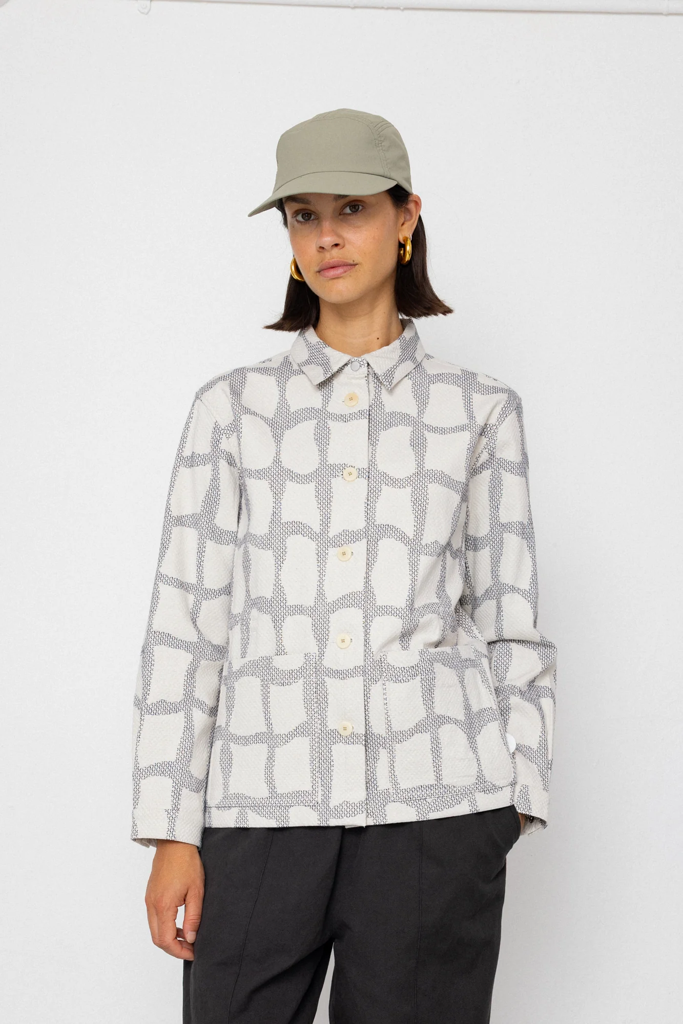 Assembly Jacket - Irregular Block Jacquard Ecru - Image 5
