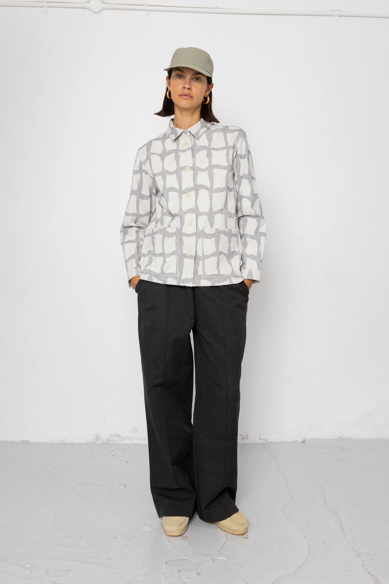 Assembly Jacket - Irregular Block Jacquard Ecru - Image 7