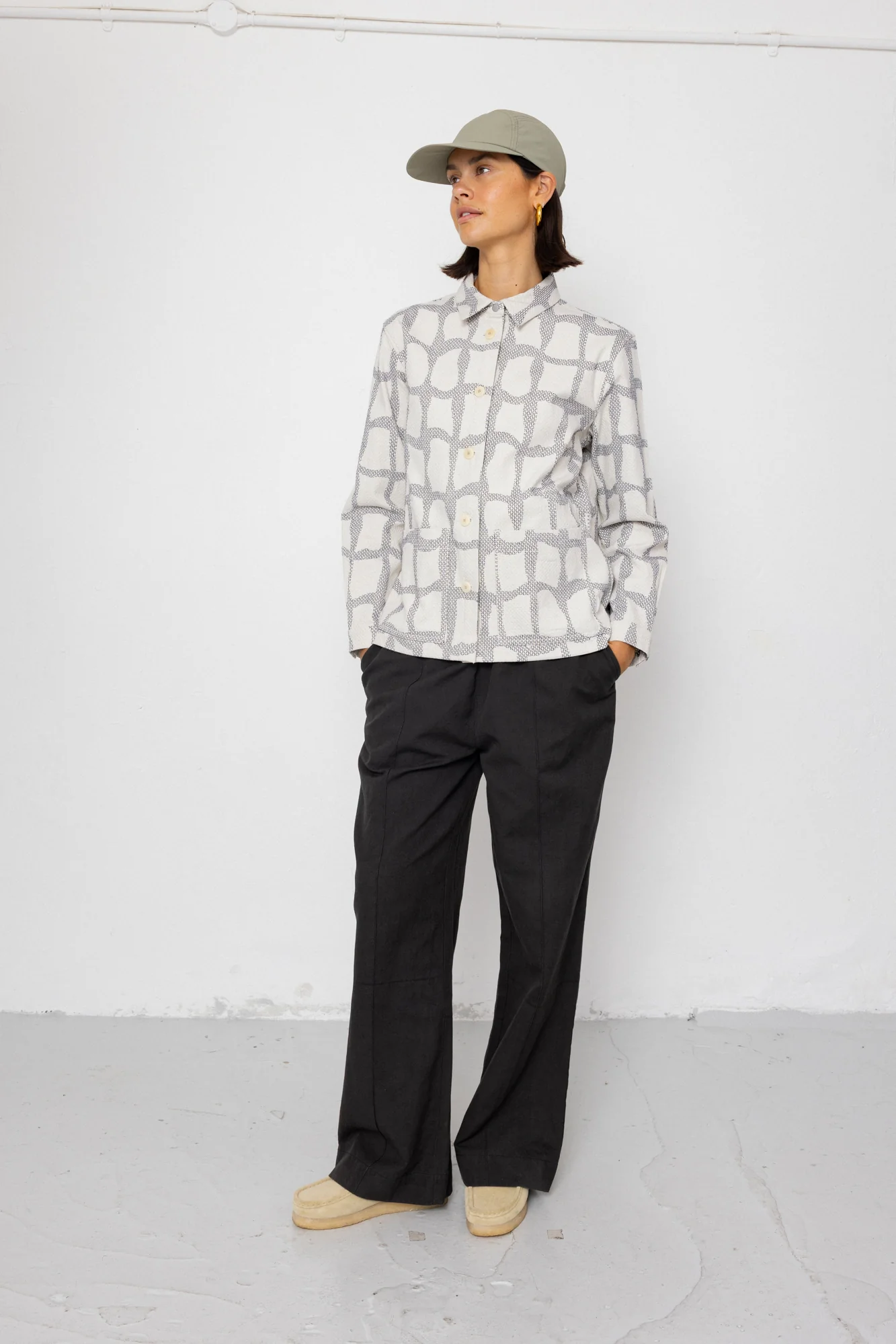 Assembly Jacket - Irregular Block Jacquard Ecru - Image 9