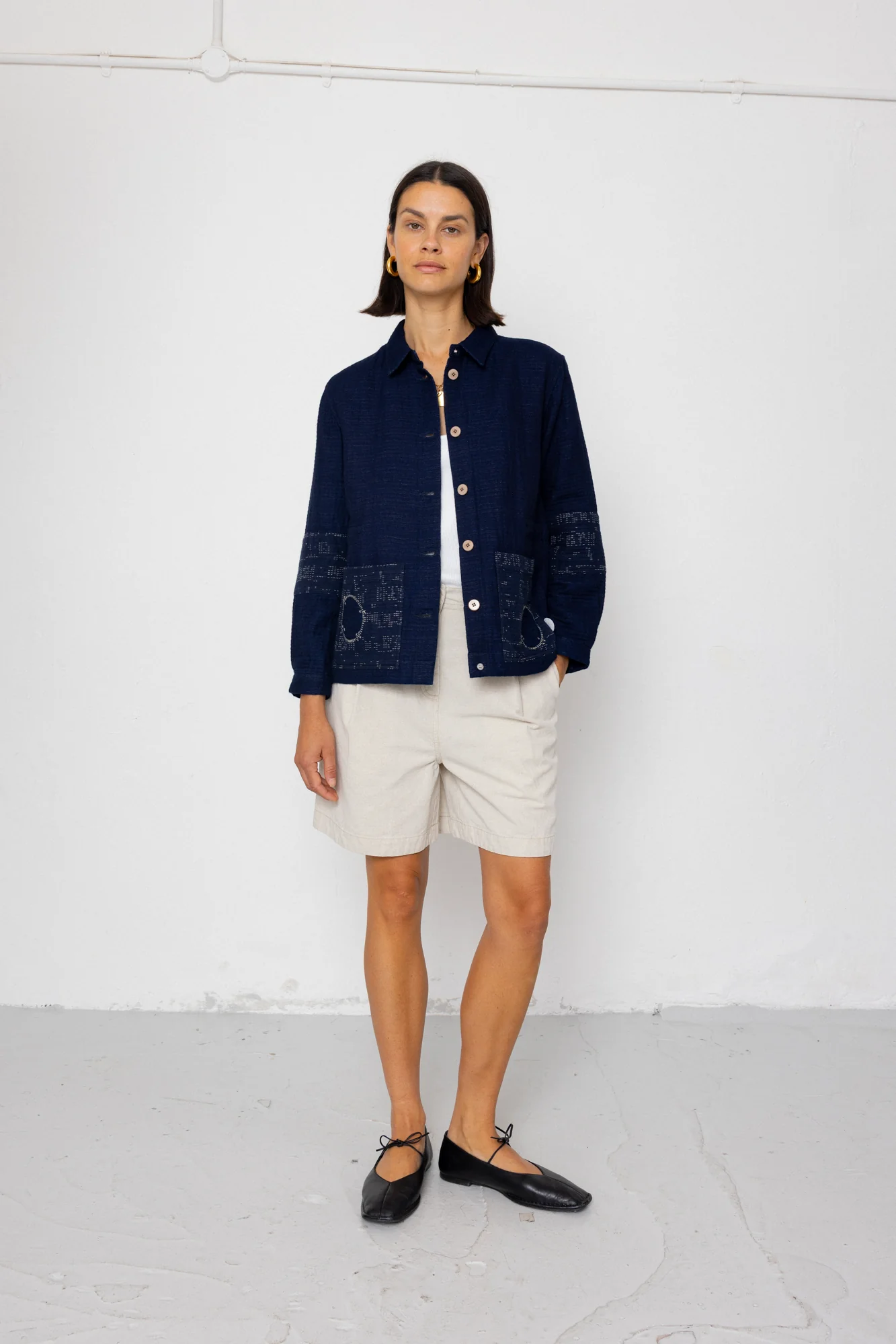 Assembly Jacket - Stray Float Stitch Indigo - Image 5