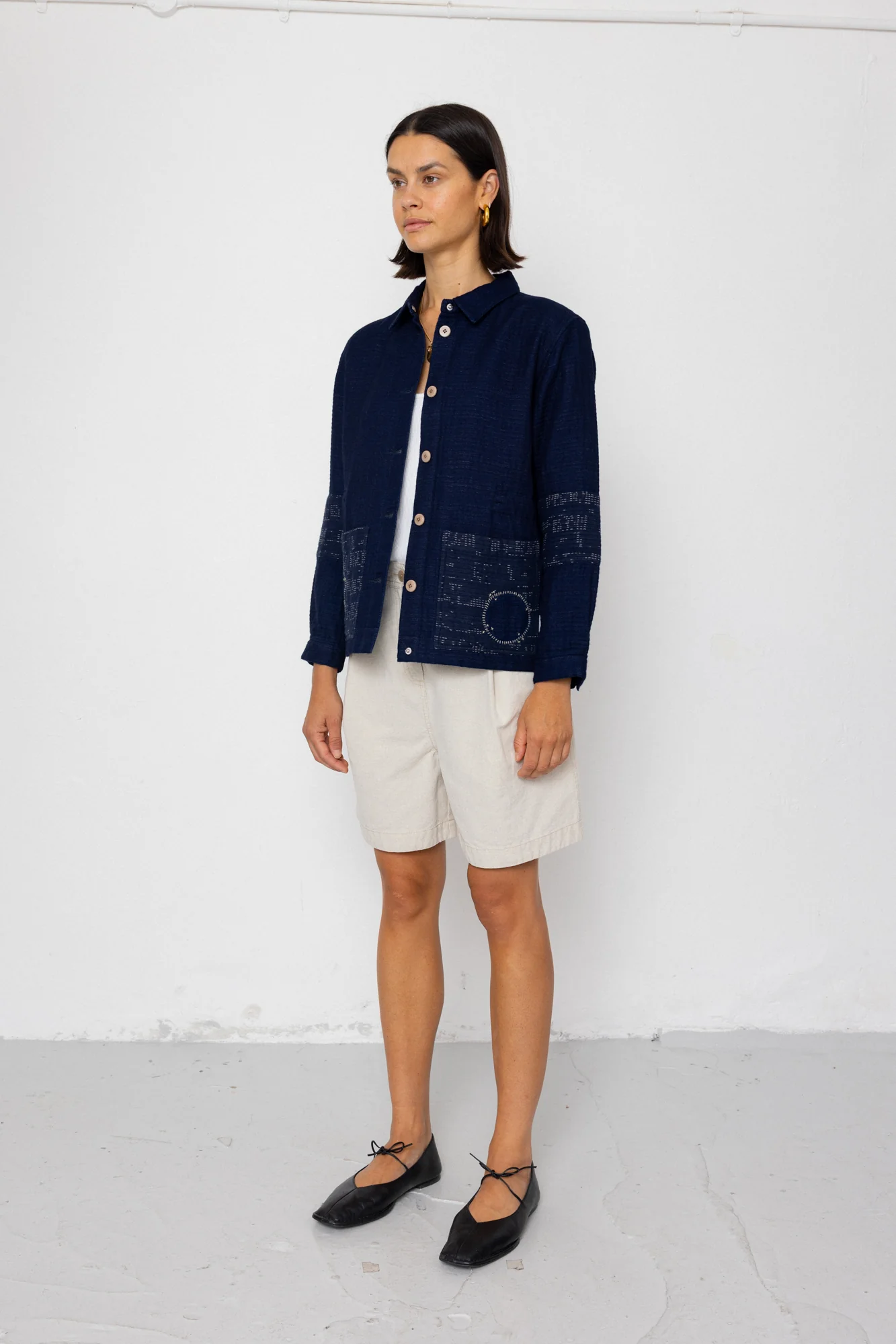 Assembly Jacket - Stray Float Stitch Indigo - Image 8