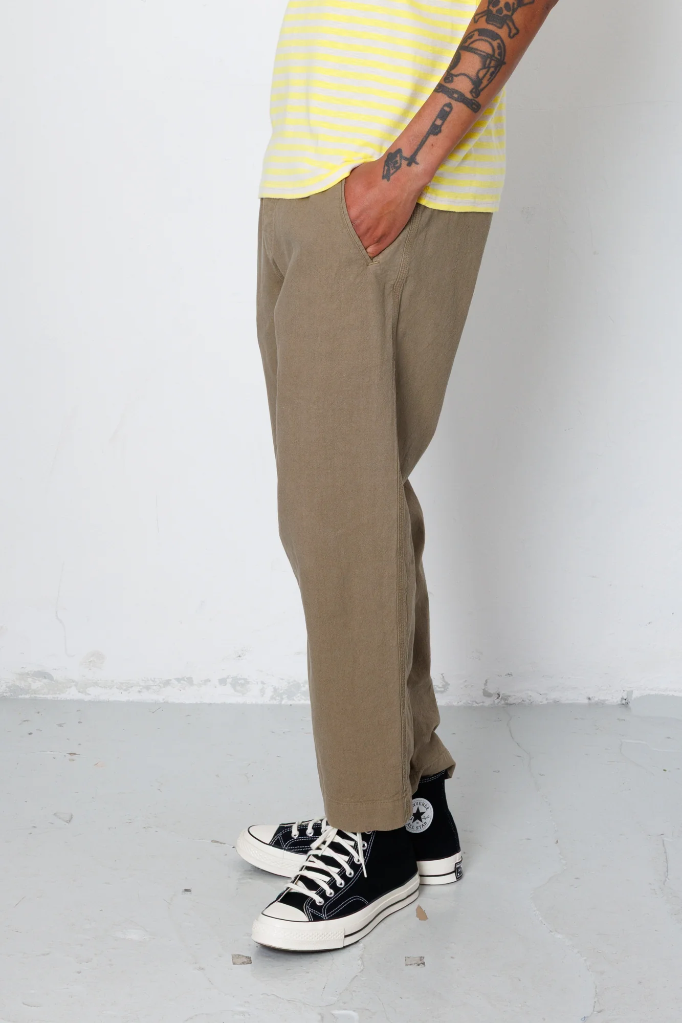 Assembly Pant - Khaki Cotton Linen - Image 5