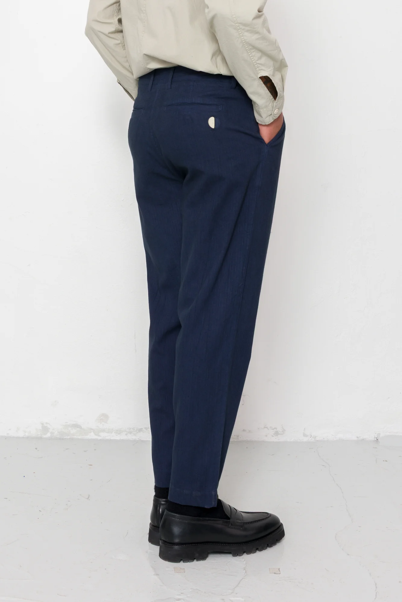 Assembly Suit Trouser - Navy Herringbone - Image 5
