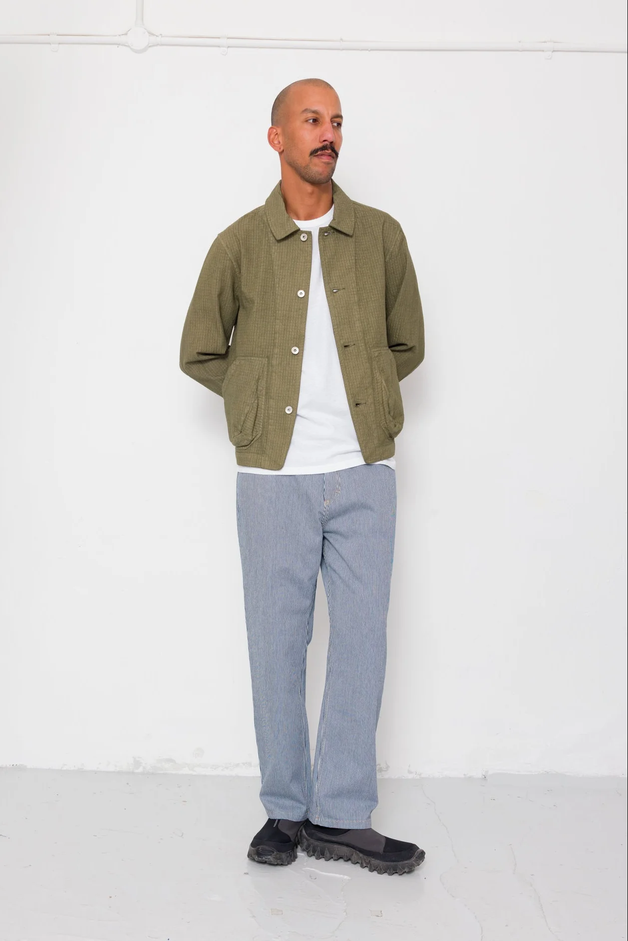 Barrel Leg Jean - Indigo Ticking Stripe - Image 4