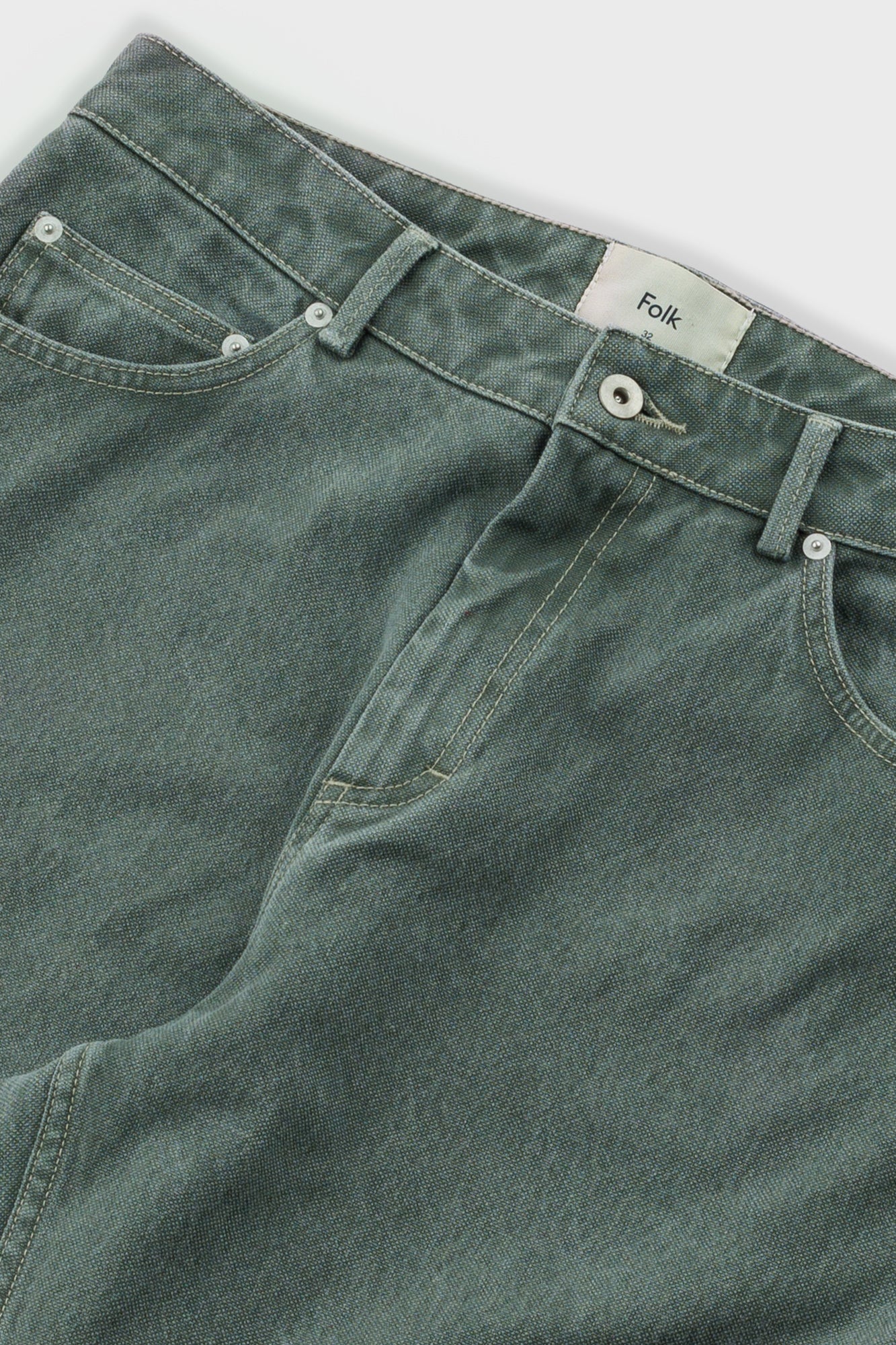 Barrel Leg Jean - Soft Green Canvas - Image 4