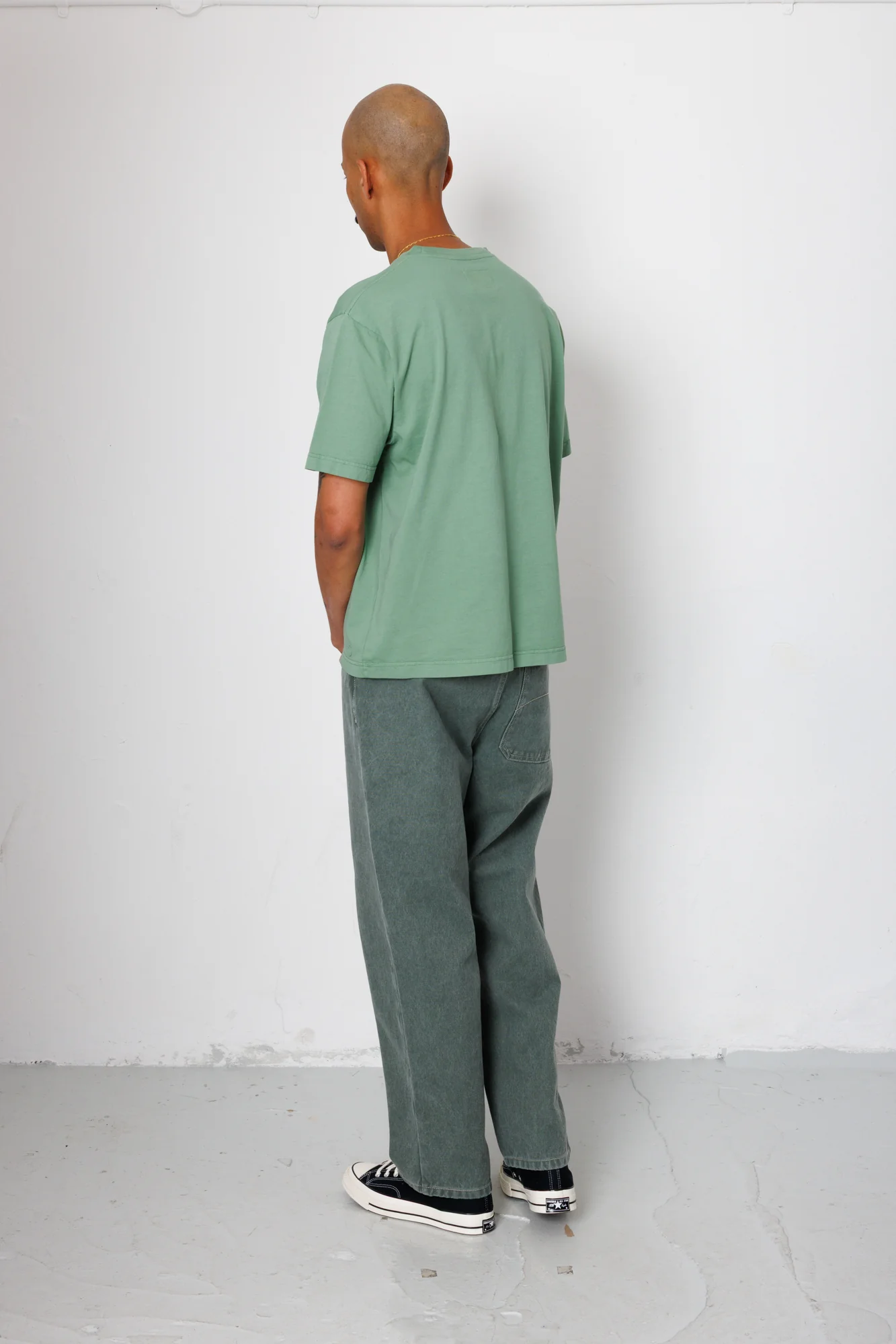 Barrel Leg Jean - Soft Green Canvas - Image 8