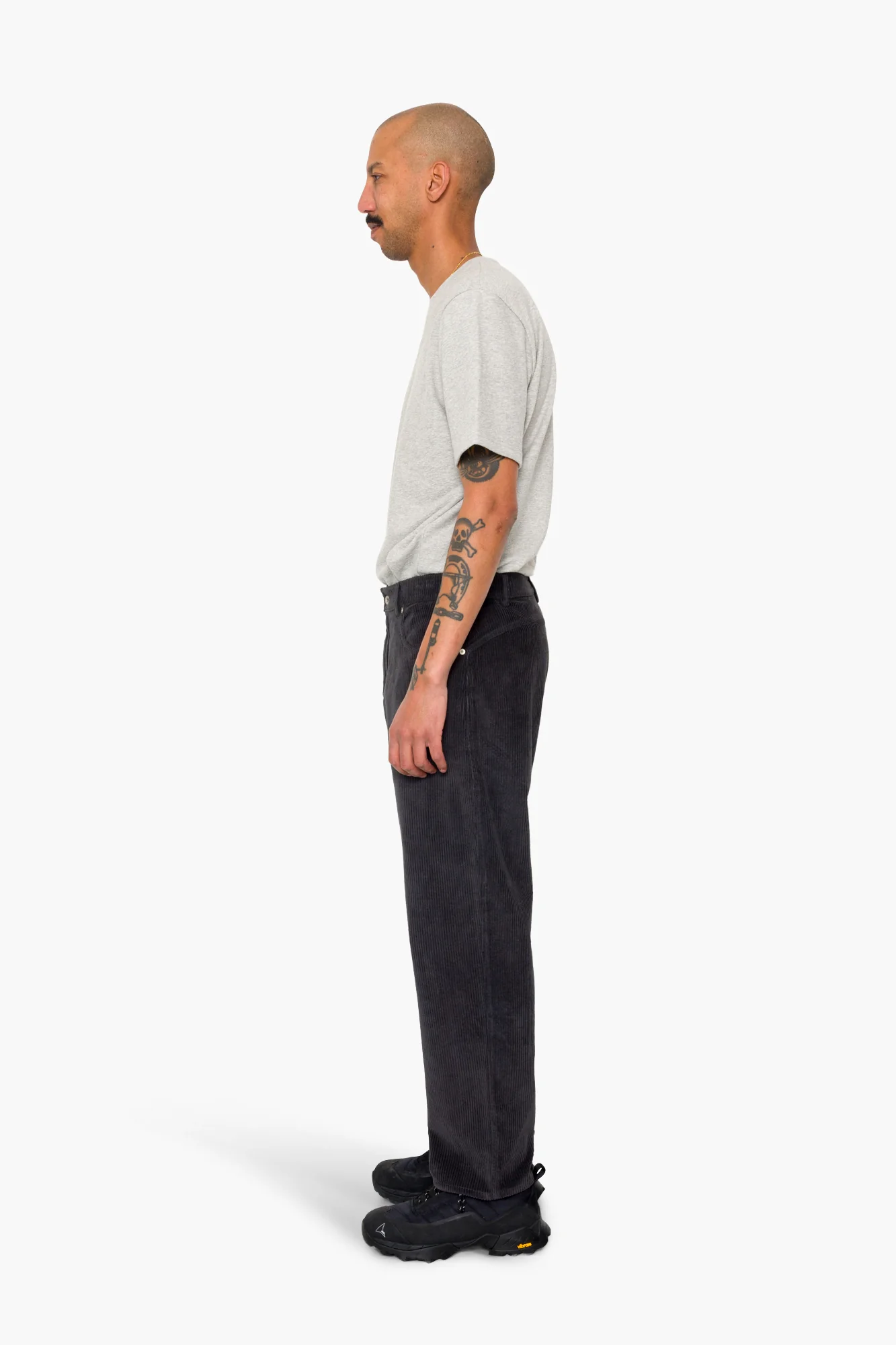 Barrel Leg Trouser - Smoke Grey Chunky Cord - Image 4