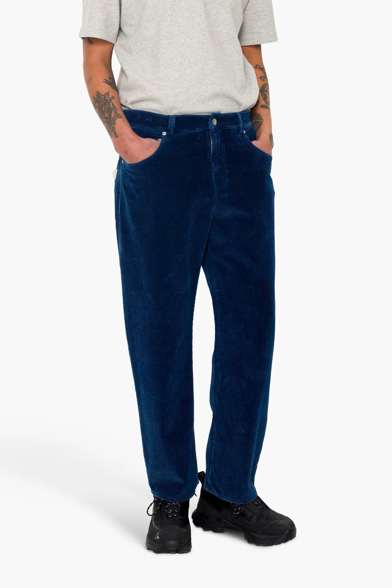 Barrel Leg Trouser - Washed Indigo Cord - Image 6