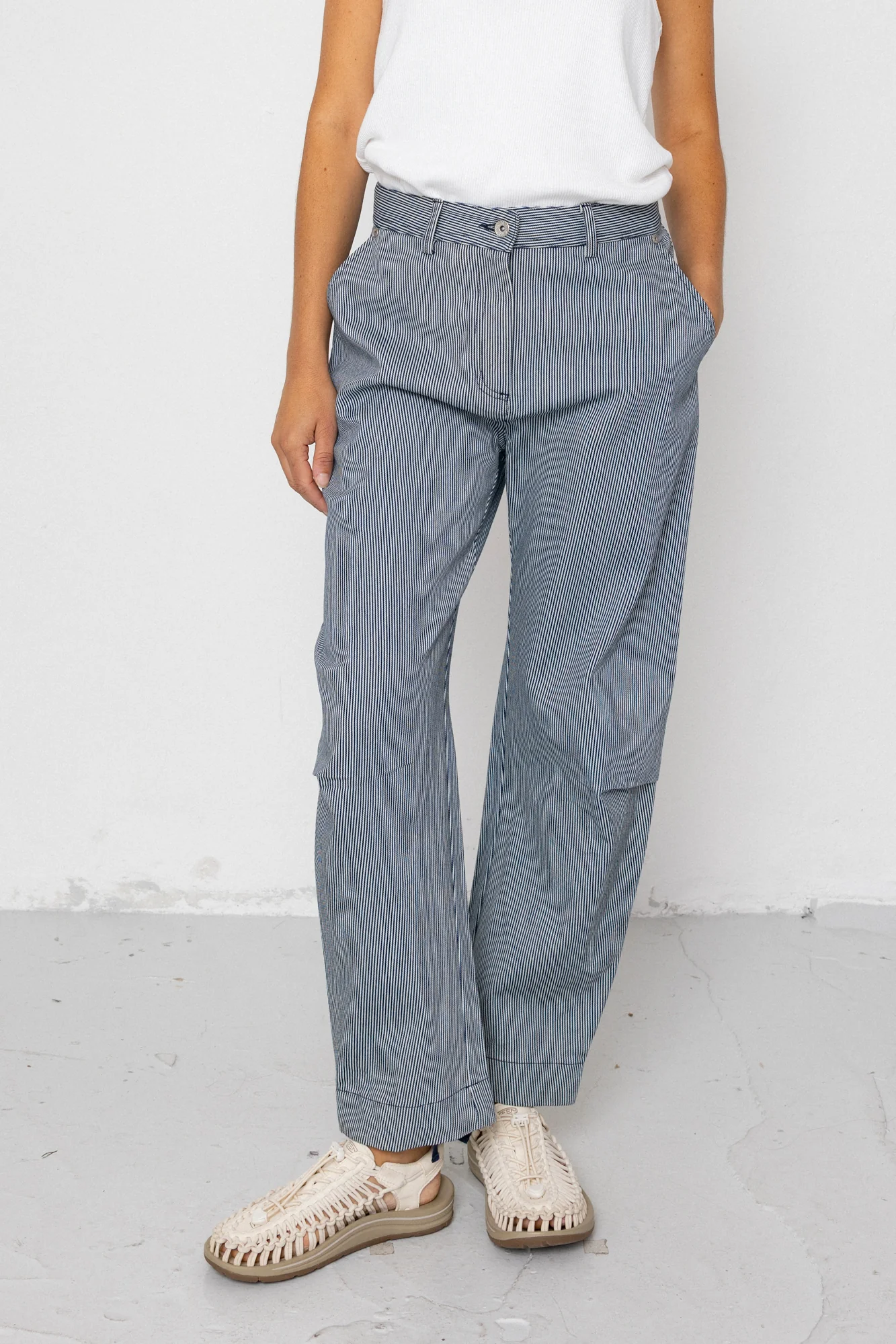Barrel Trousers - Indigo Ticking Stripe - Image 8
