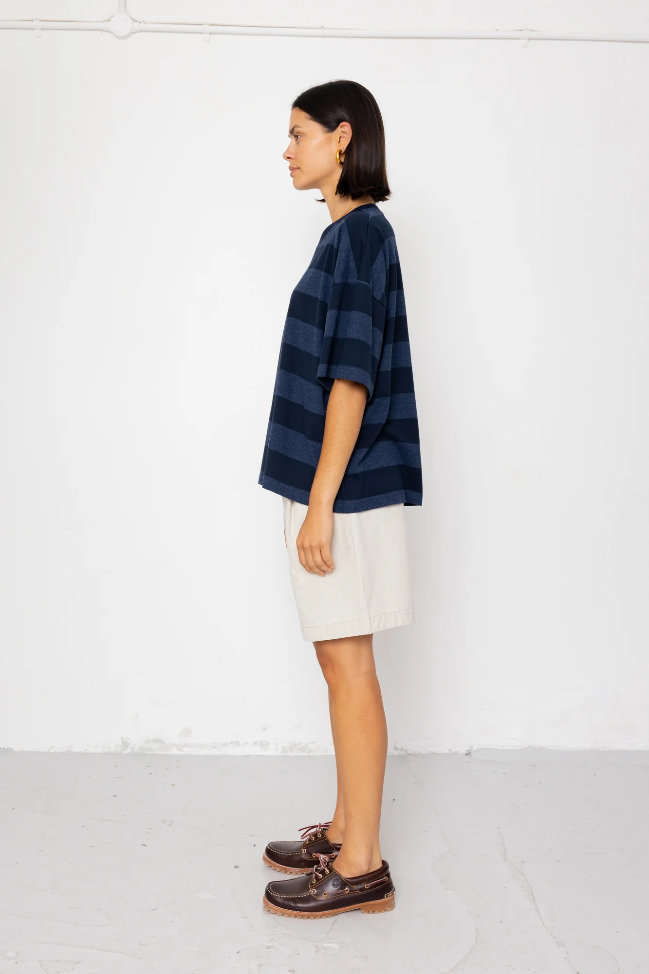 Boyfriend T-Shirt - Navy / Blue Stripe - Image 3