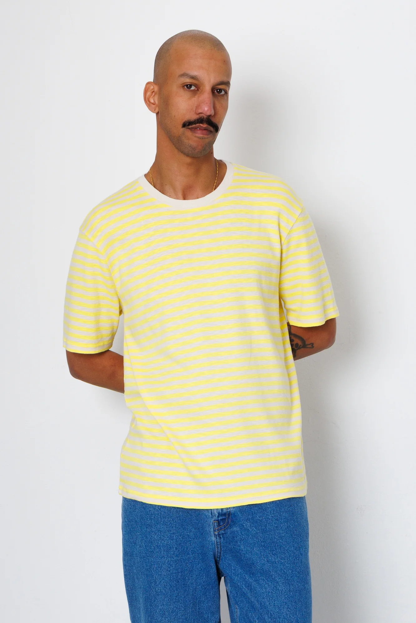 Classic Striped T-Shirt - Yellow / Ecru - Image 3