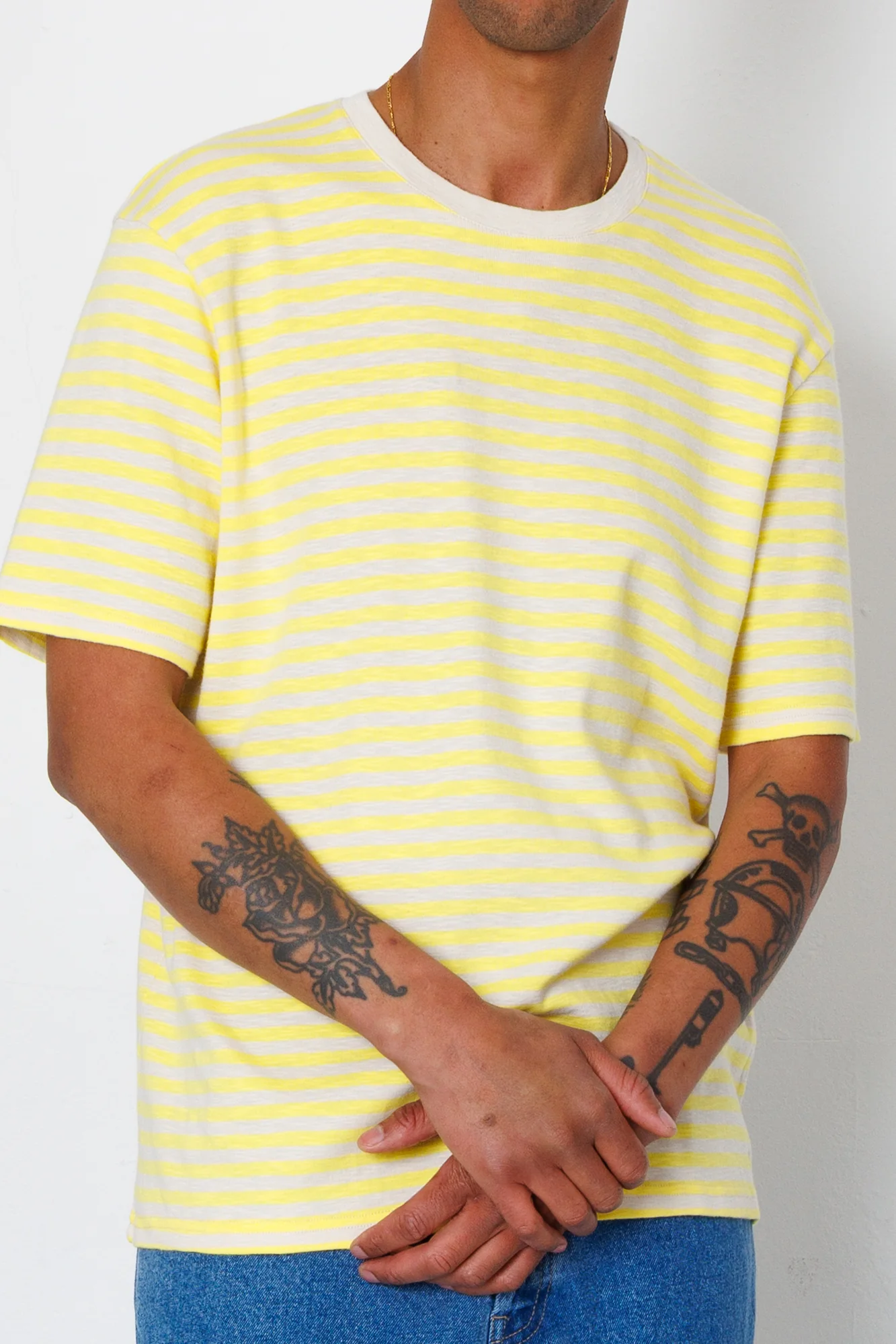 Classic Striped T-Shirt - Yellow / Ecru - Image 6