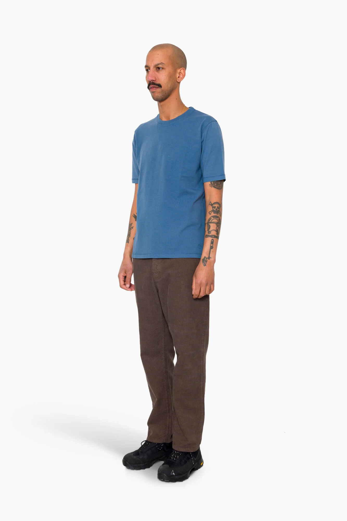 Contrast Sleeve T-Shirt - Soft Blue - Image 3