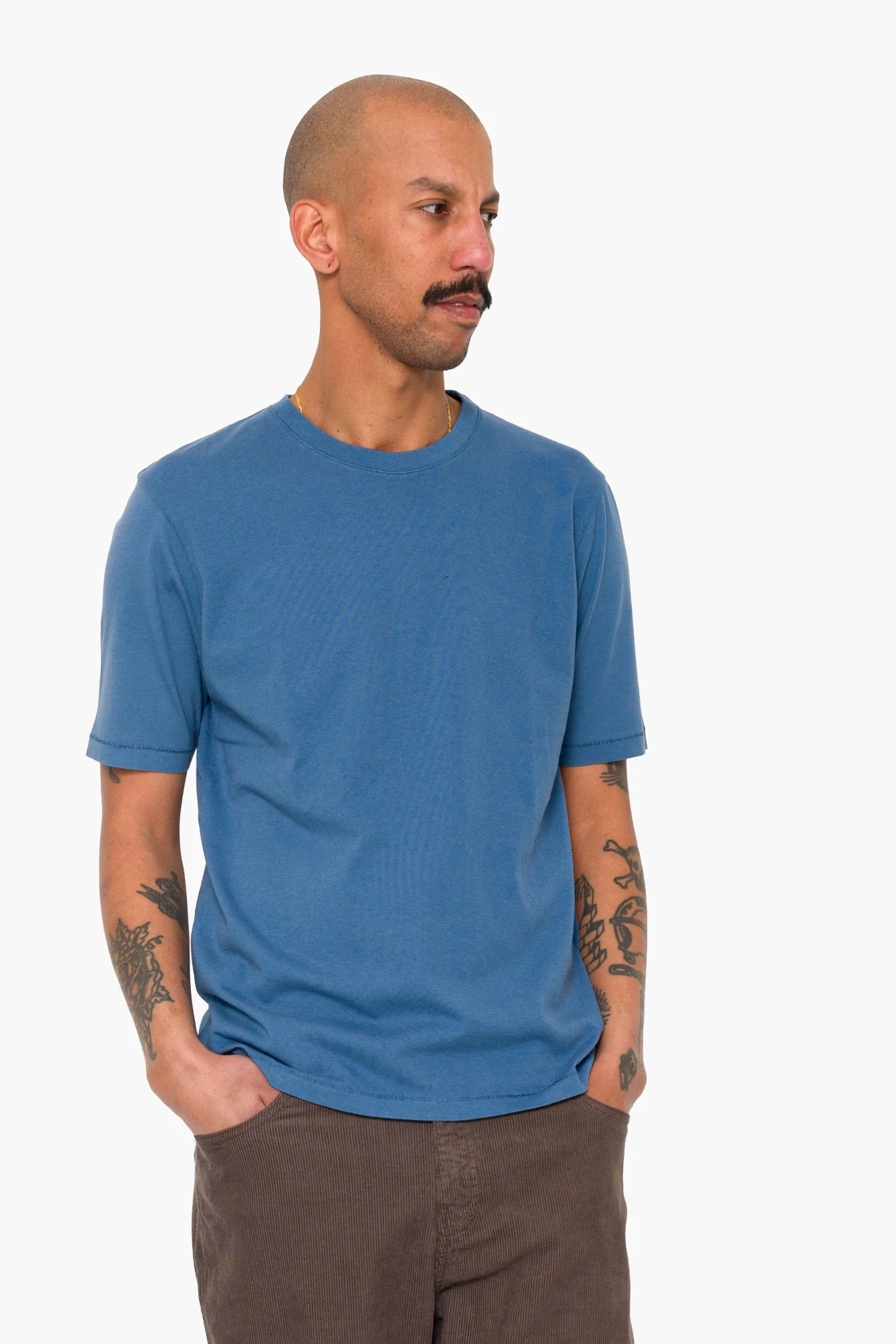 Contrast Sleeve T-Shirt - Soft Blue - Image 6