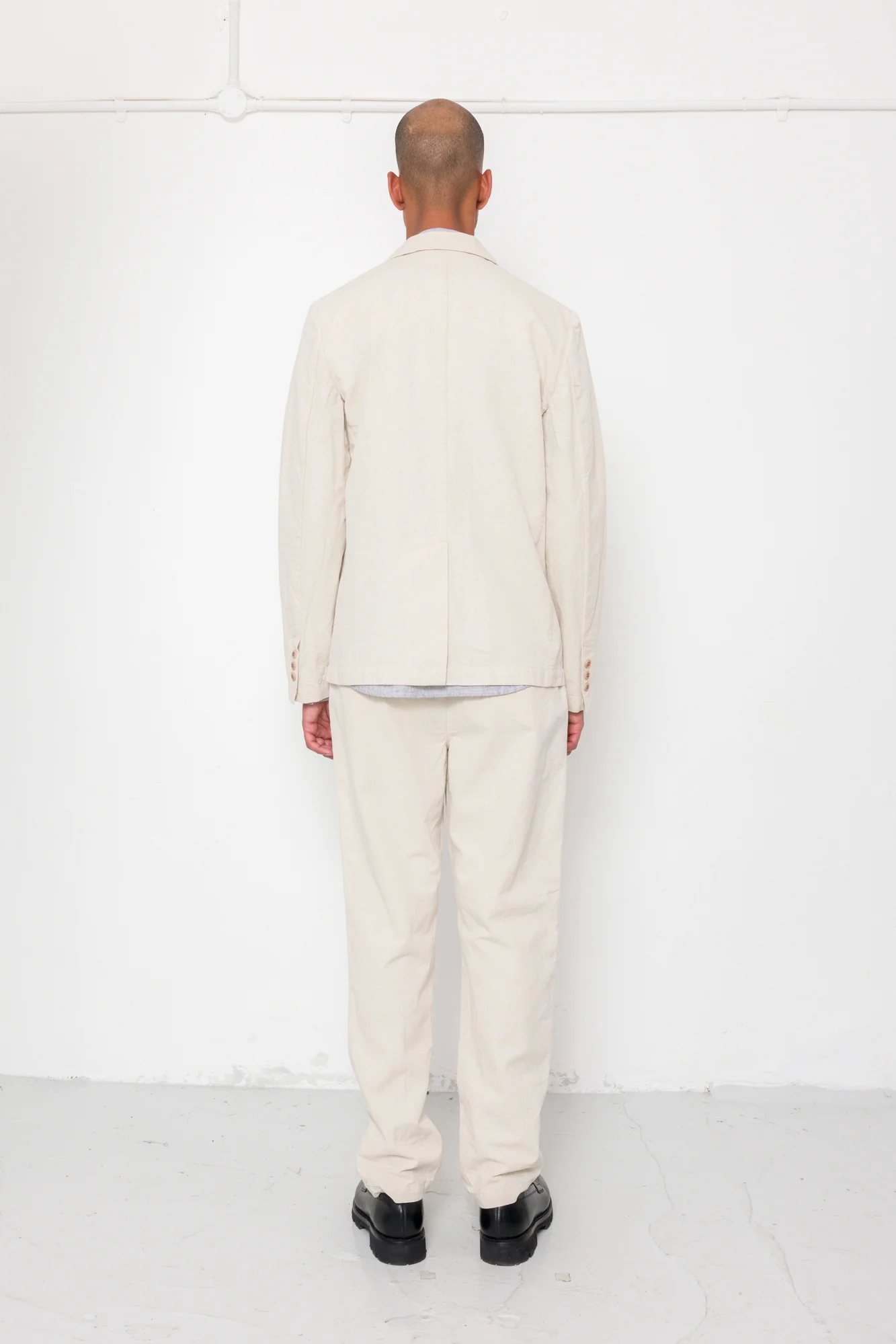 Cotton Linen Blazer - Natural Linen Canvas - Image 9