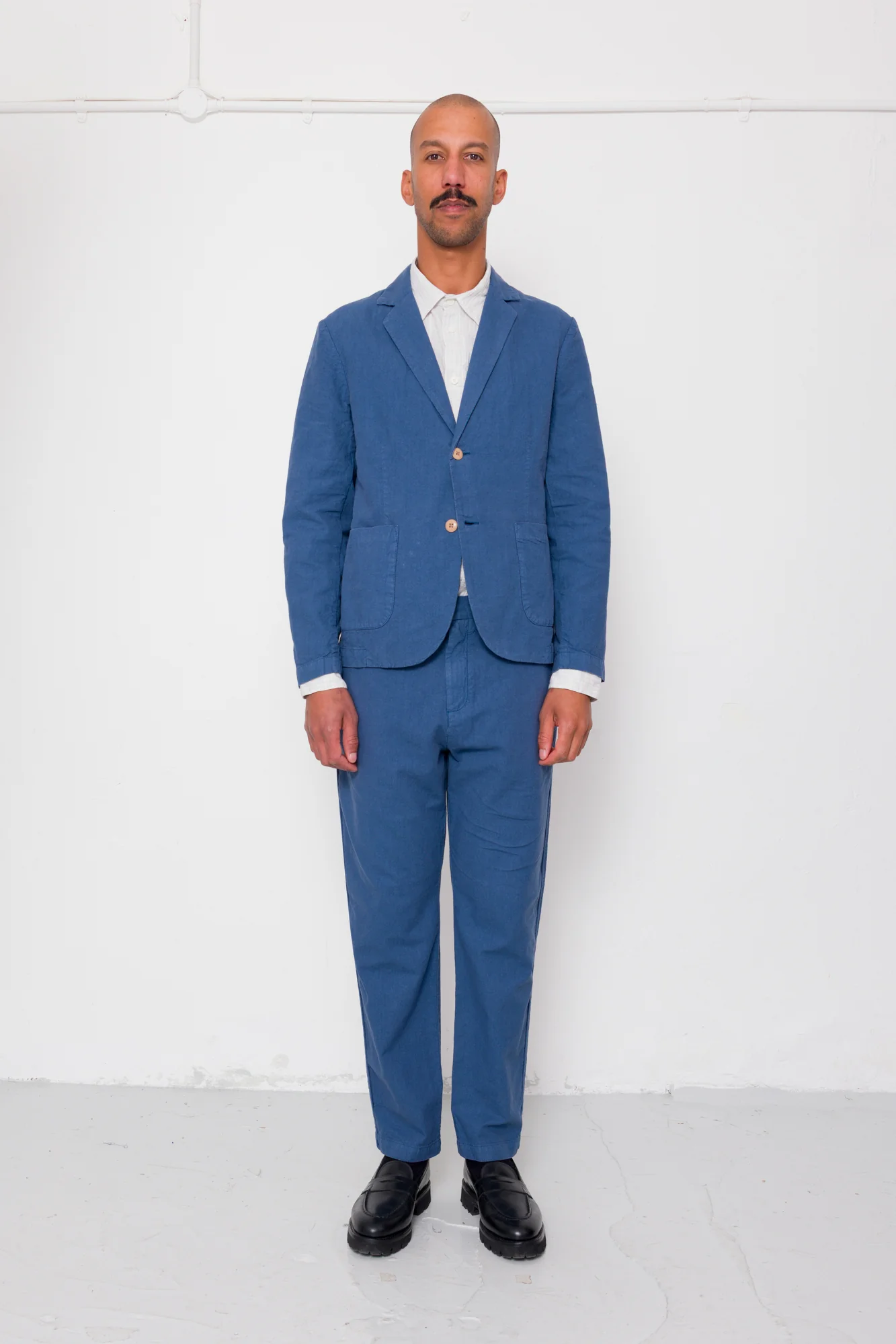 Cotton Linen Blazer - Woad - Image 3