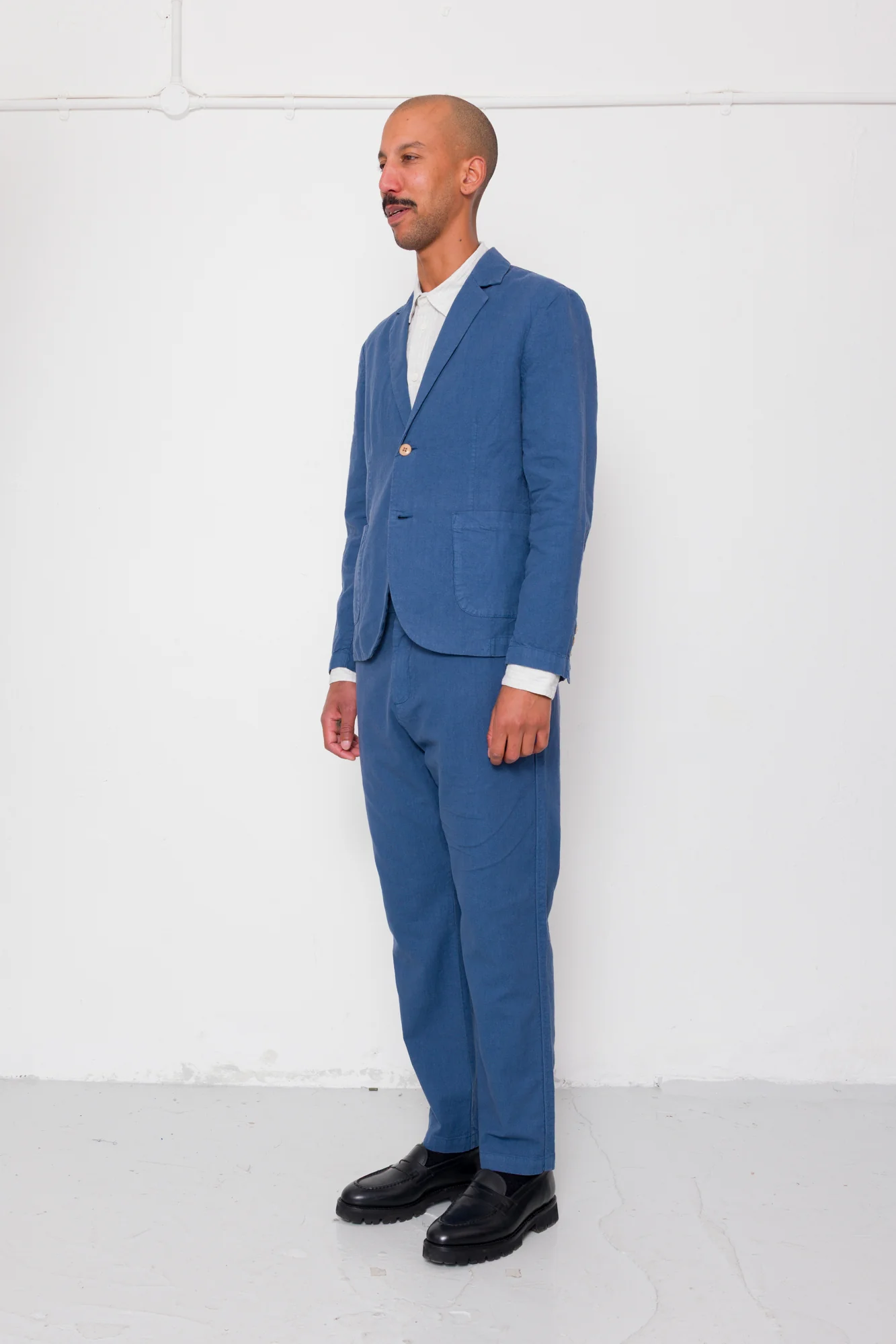 Cotton Linen Trouser - Woad - Image 3