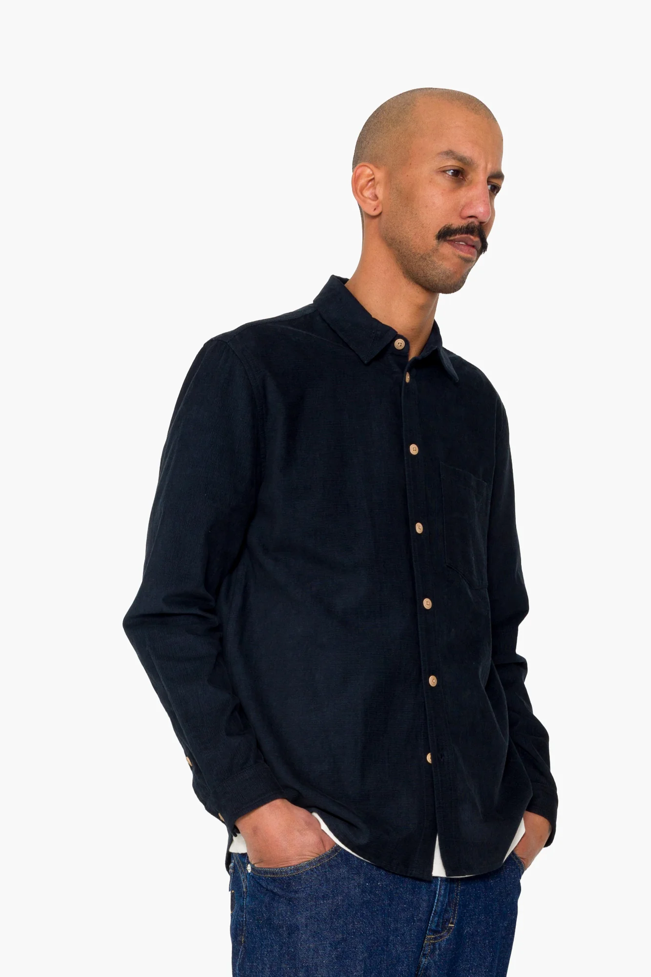 Direction Babycord Shirt - Dark Navy - Image 7