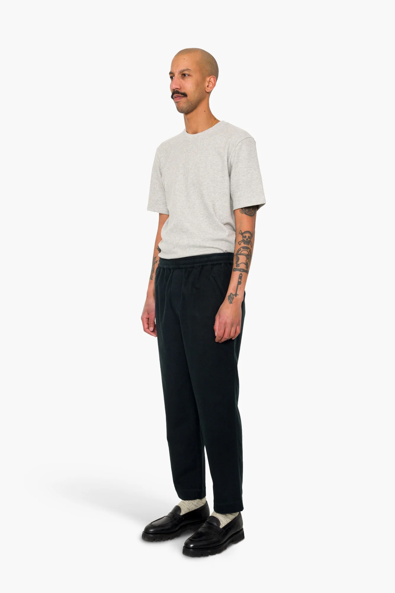 Drawcord Assembly Pant - Deep Green Moleskin - Image 3