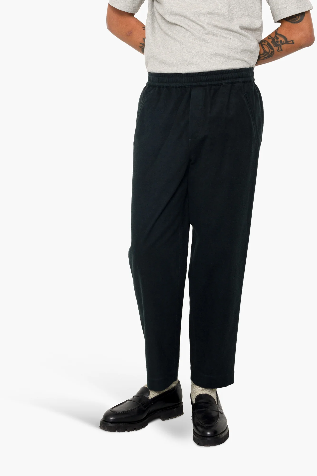Drawcord Assembly Pant - Deep Green Moleskin - Image 7