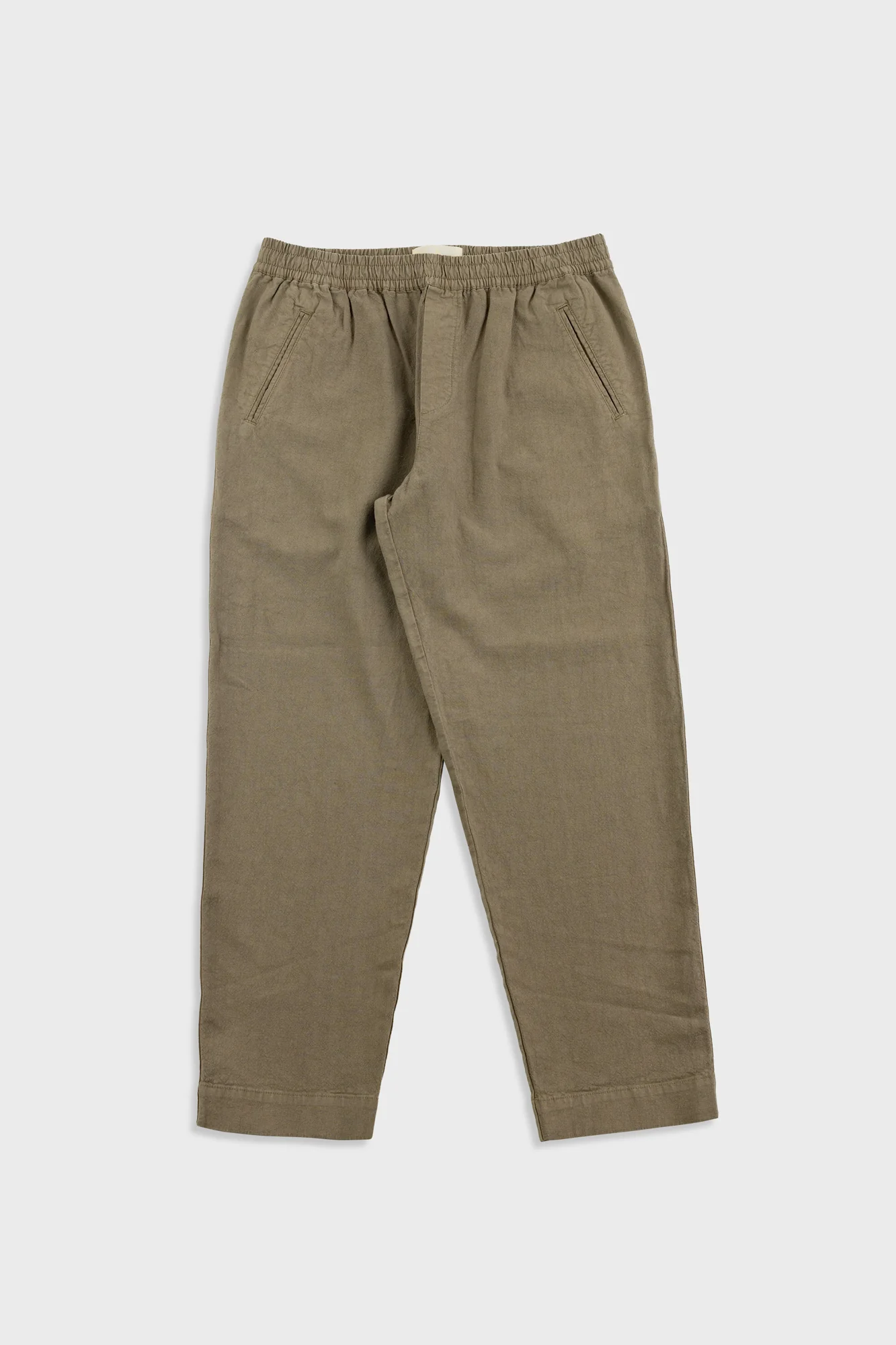 Drawcord Assembly Pant - Khaki Cotton Linen