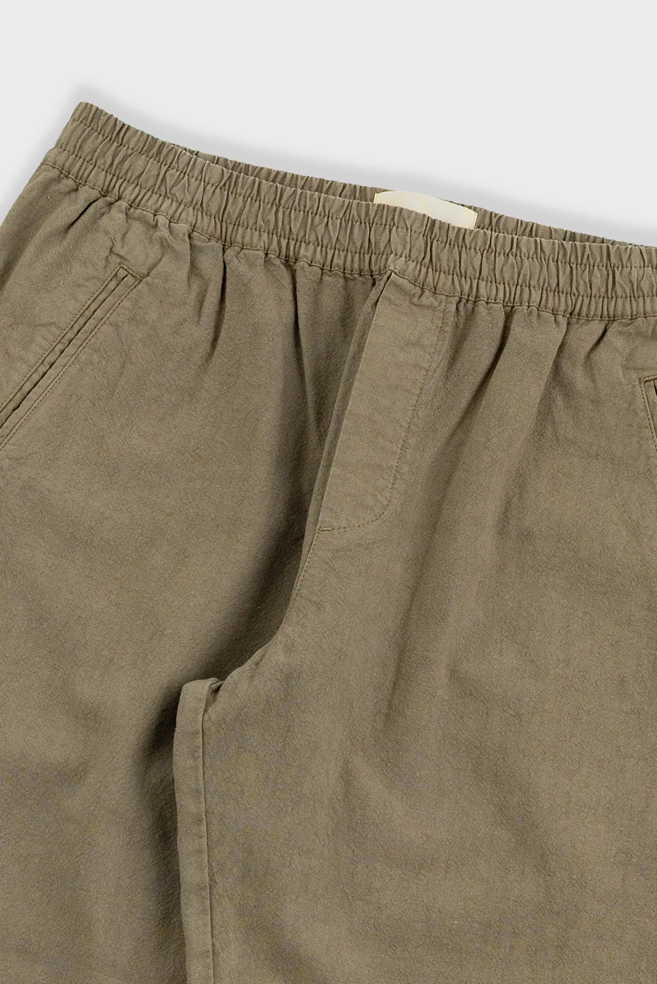 Drawcord Assembly Pant - Khaki Cotton Linen - Image 4