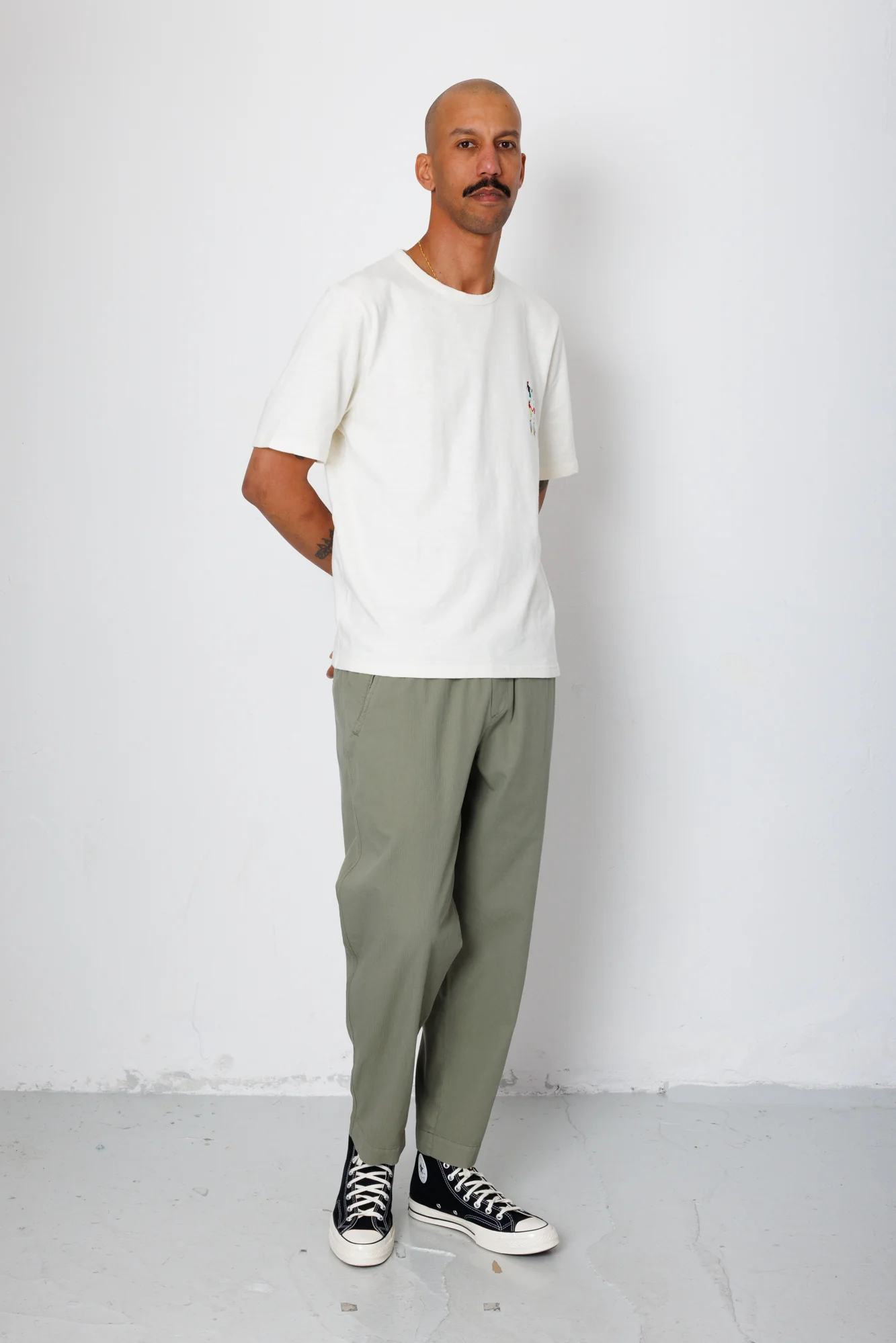 Drawcord Assembly Pant - Light Sage Mini Stripe - Image 2