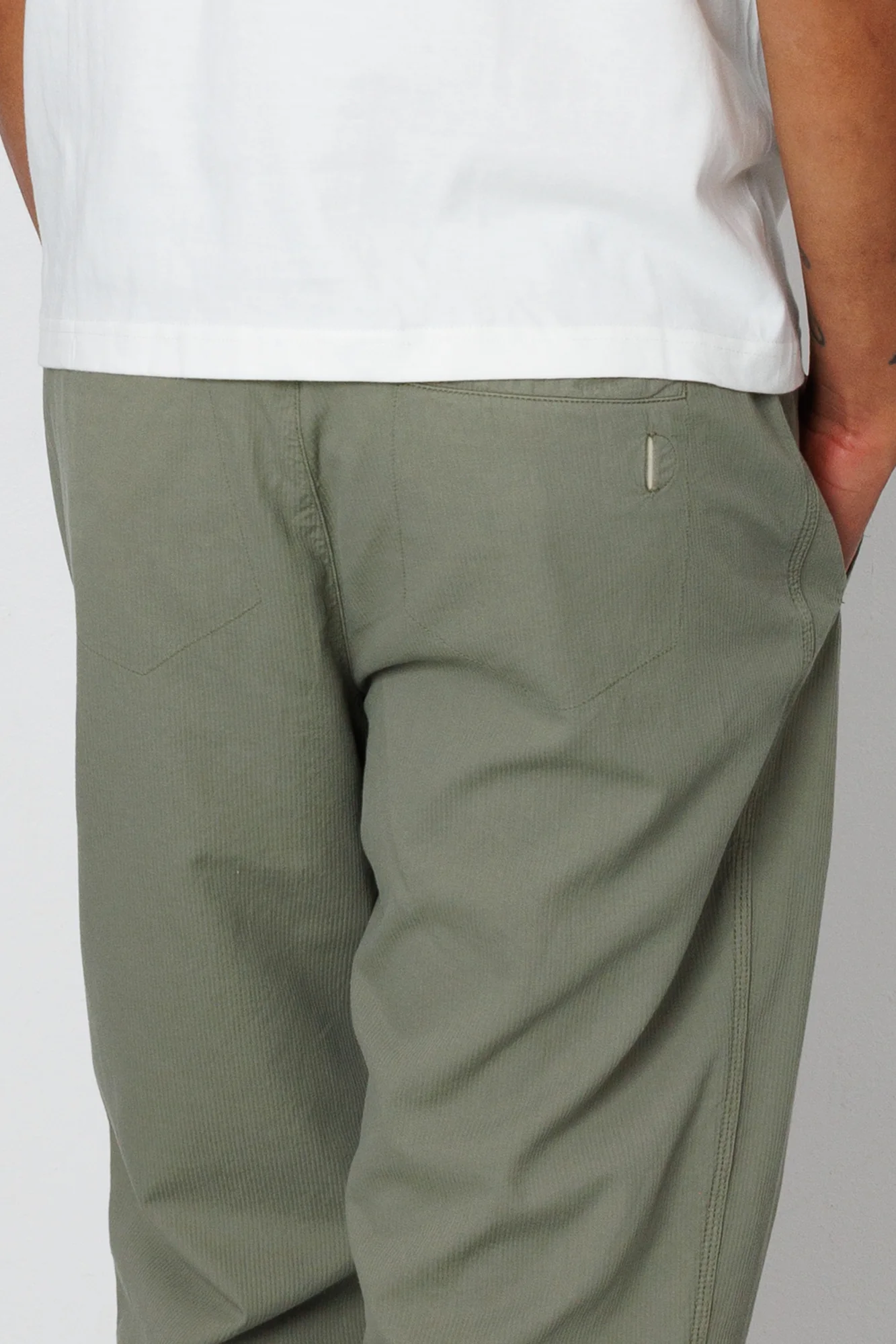 Drawcord Assembly Pant - Light Sage Mini Stripe - Image 7