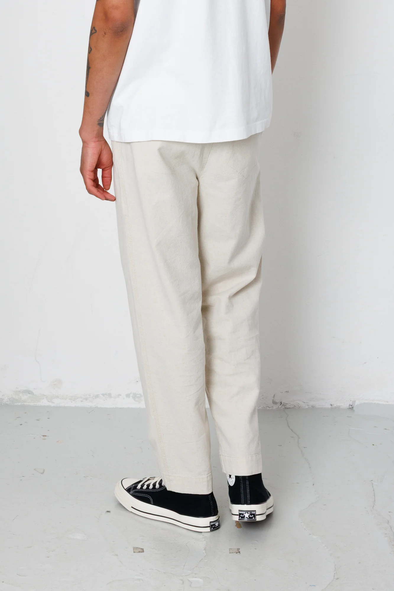 Drawcord Assembly Pant - Natural Linen Cotton Canvas - Image 5