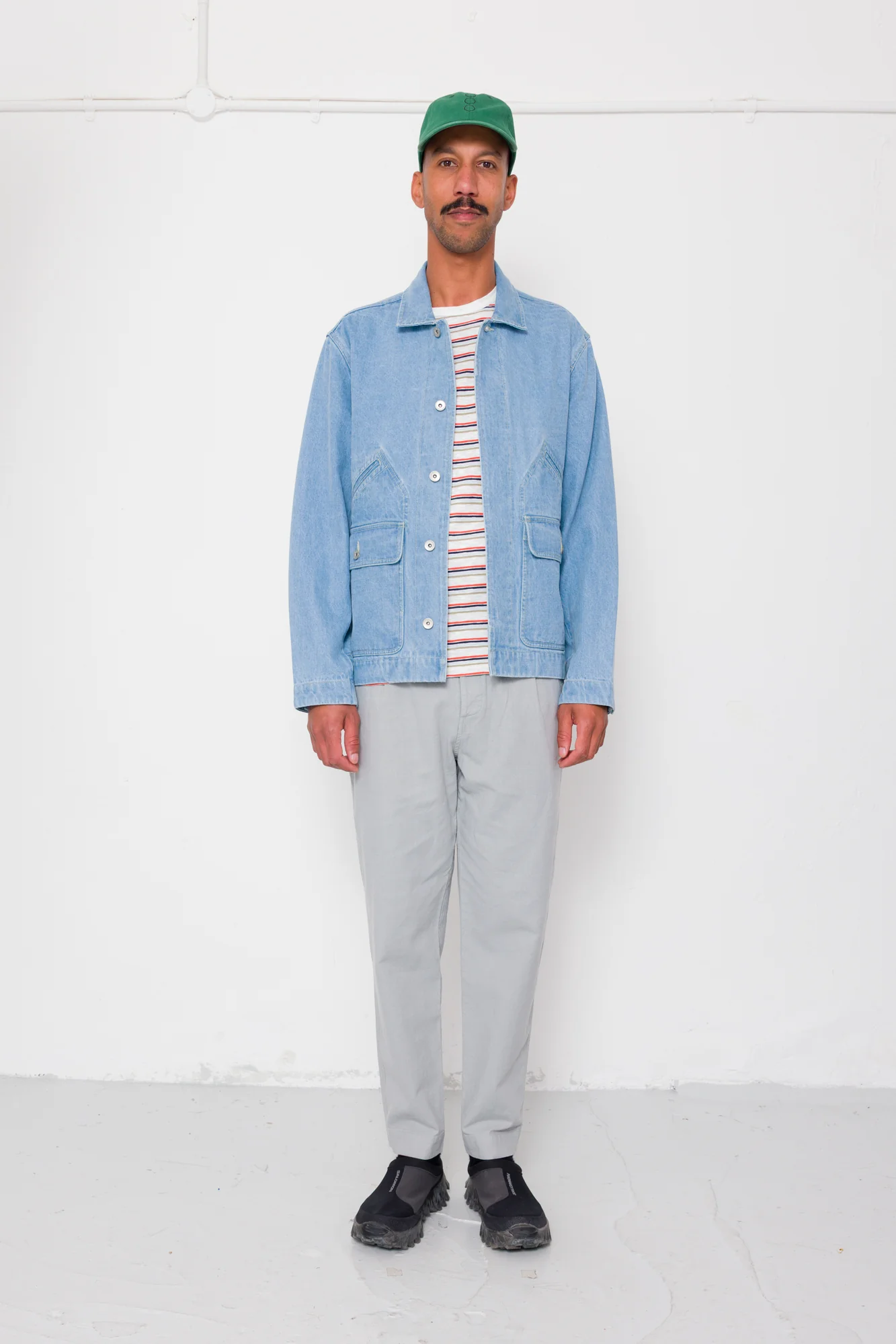 Drawcord Assembly Pant - Silver Grey Cotton Linen - Image 7