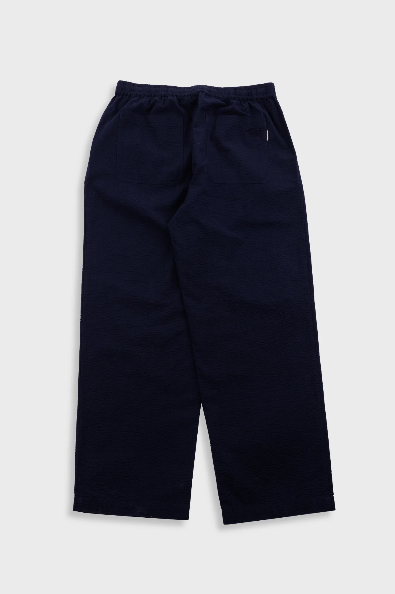 Drawcord Loose Trouser - Navy Seersucker - Image 8