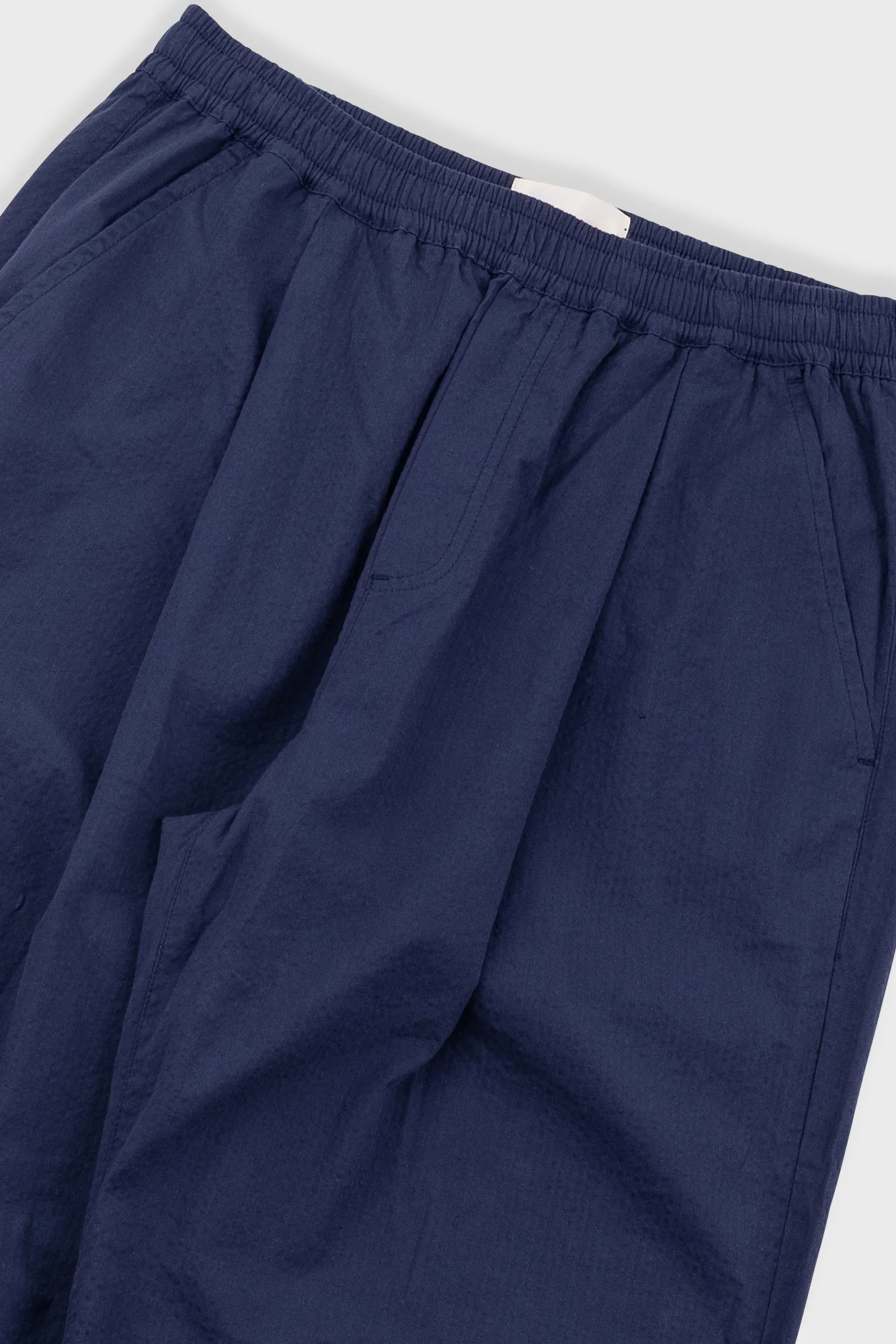 Drawcord Loose Trousers - Navy Seersucker - Image 5