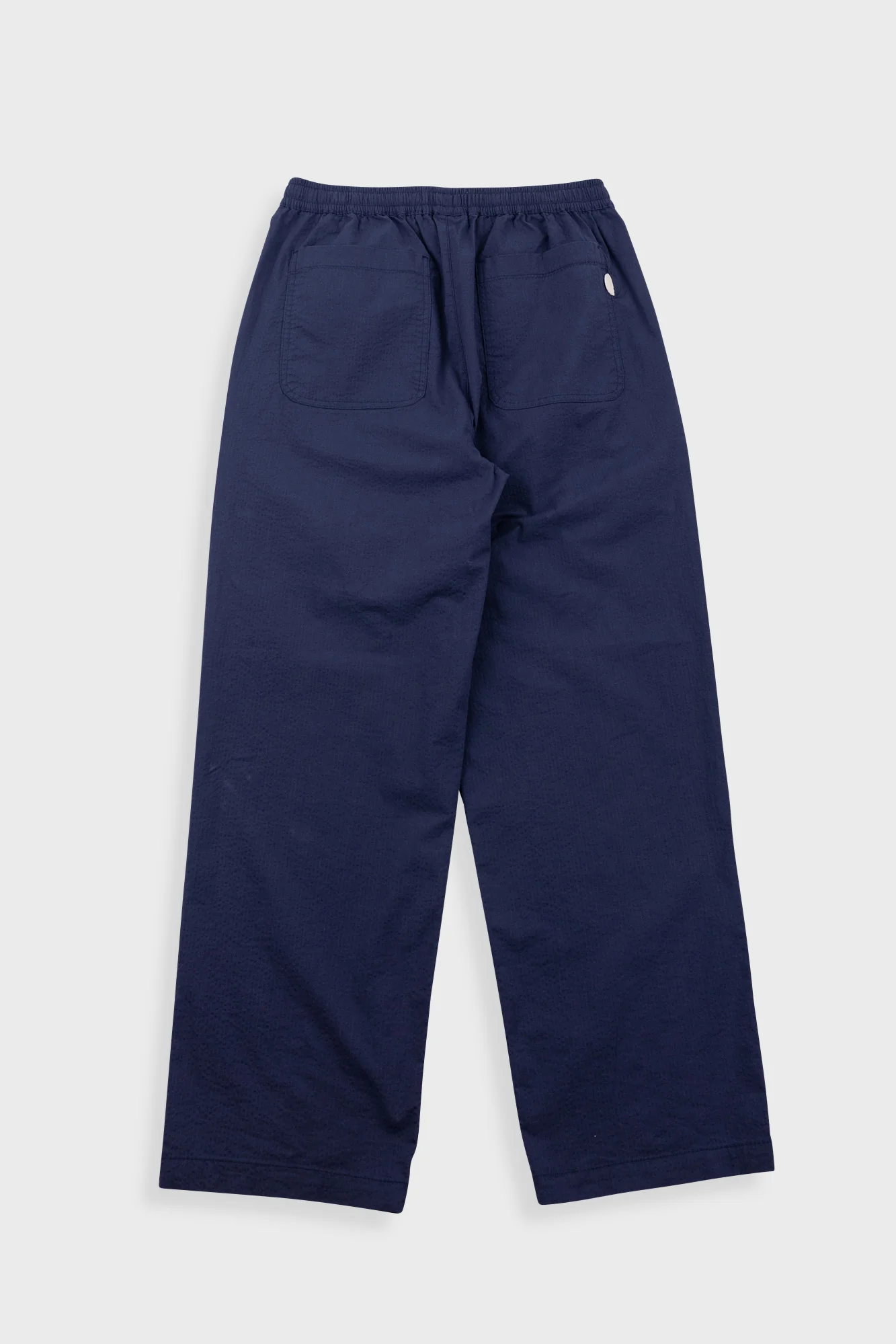 Drawcord Loose Trousers - Navy Seersucker - Image 9